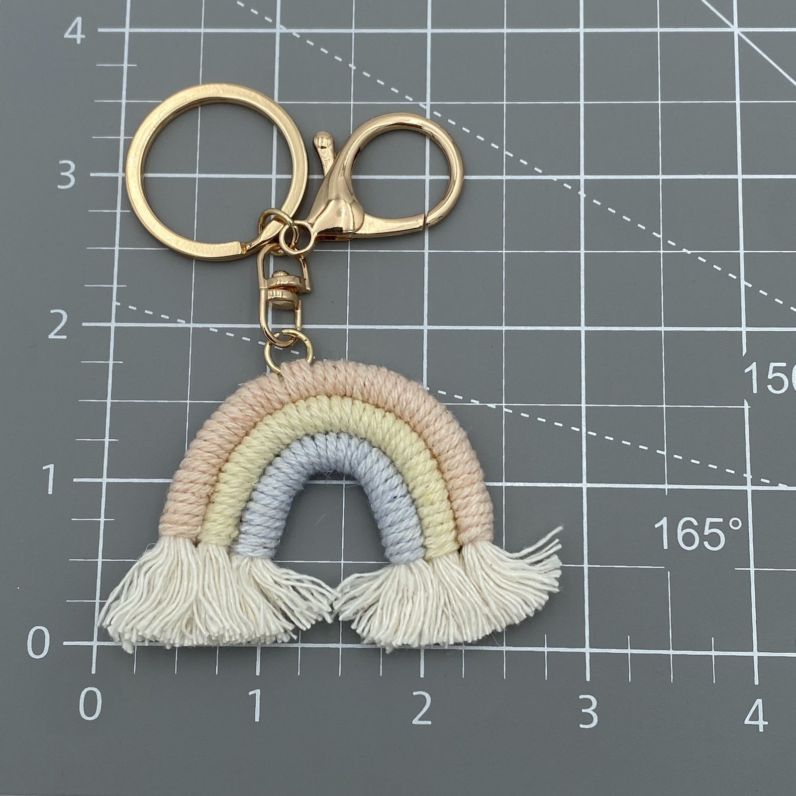 Mini Rainbow Macrame Bag Charm Or Keychain 2” x 2” New