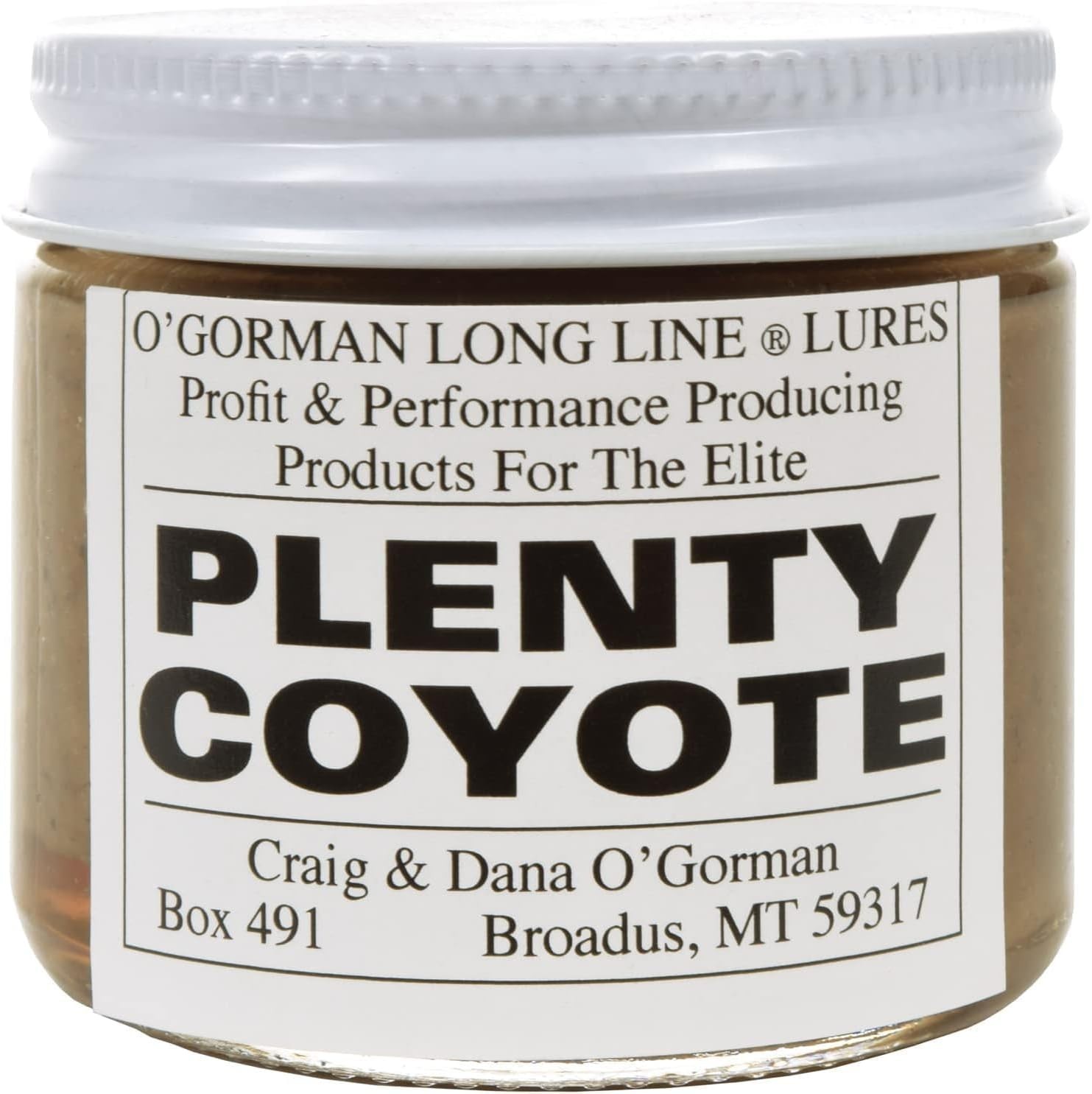 Plenty Coyote - O'Gormans Lures - 2 Ounce Jar
