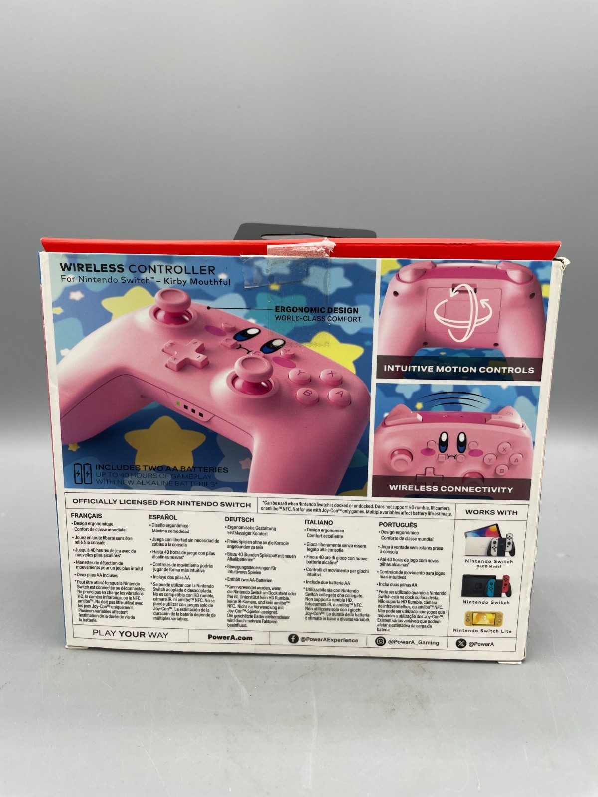 PowerA Wireless Controller for Nintendo Switch Kirby Mouthful READ