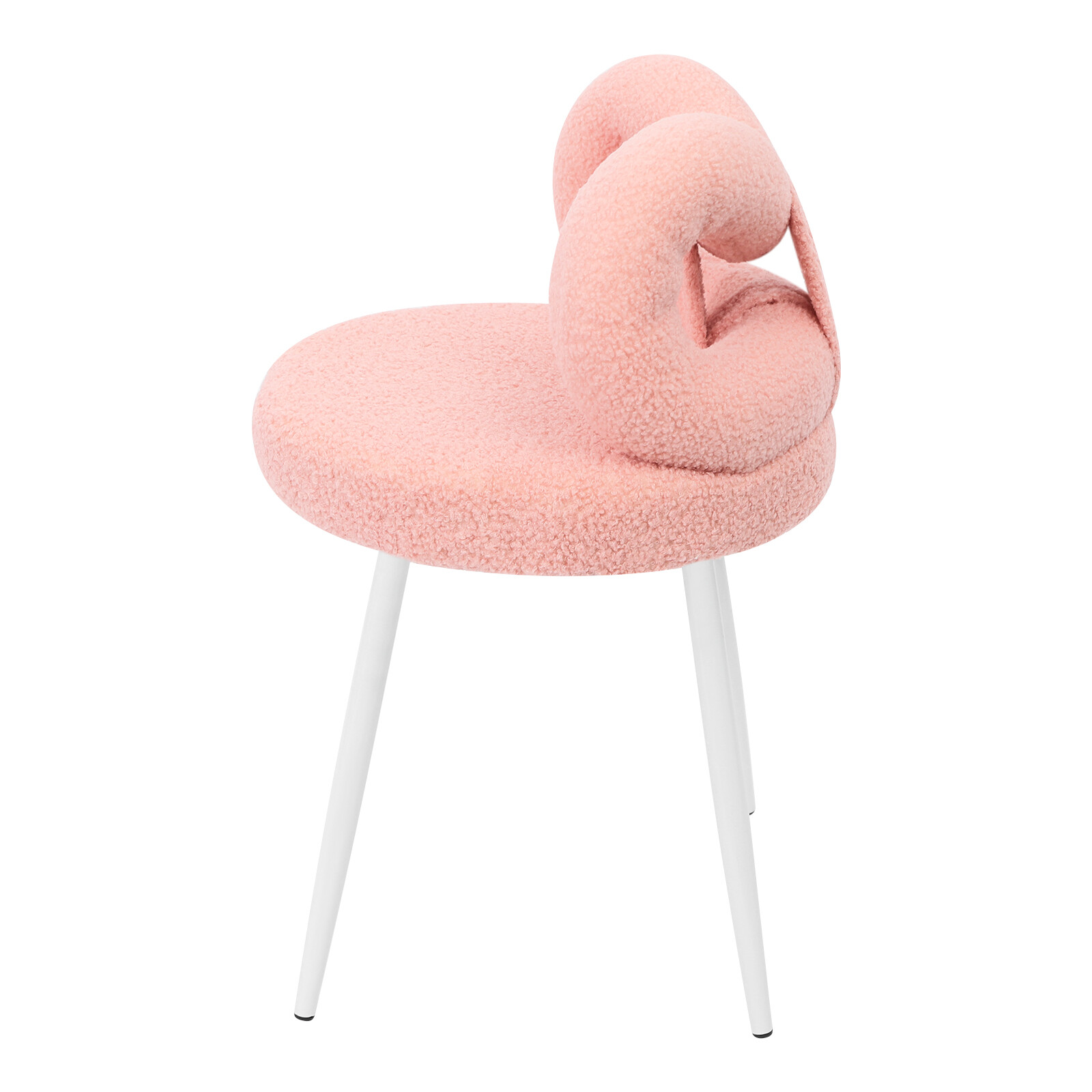 Modern Floor Standing Cute Bow Backrest Make-up Chair Pink 33*33*67cm