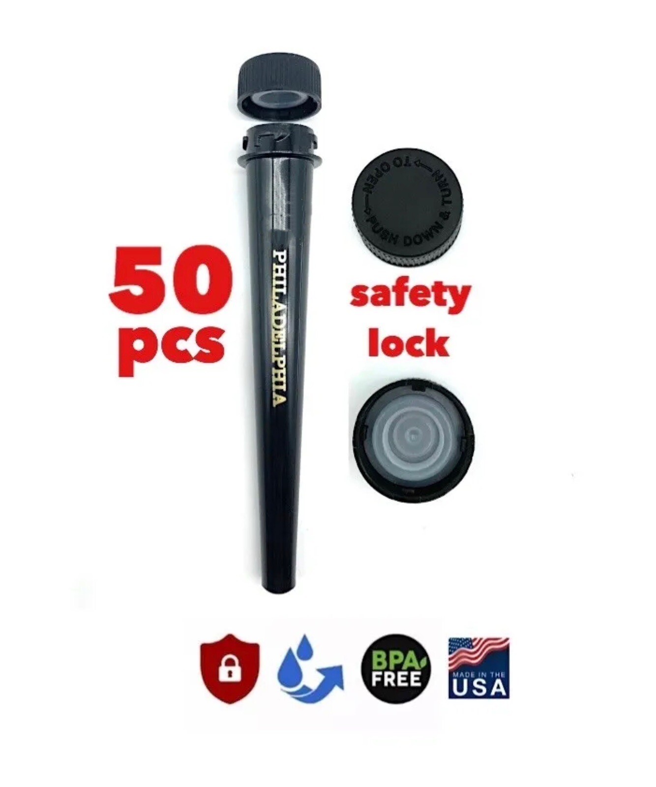 pre rolled cone tube case holder. pre rolled cone   safety lock tube container