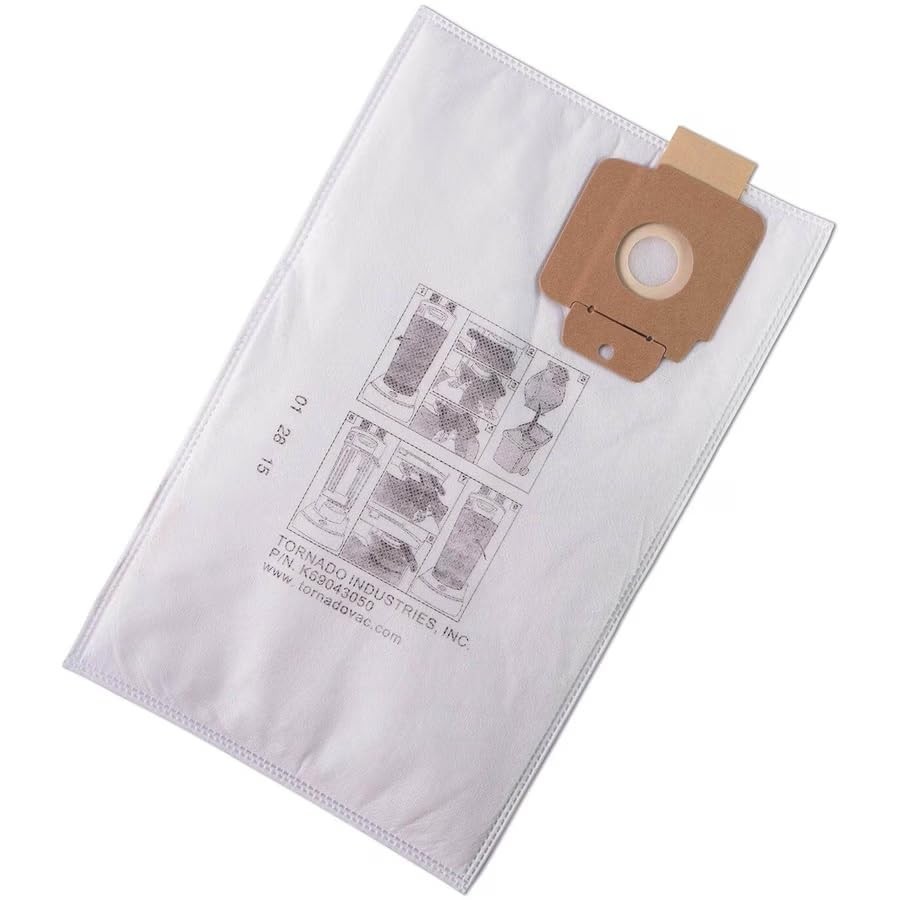 Tornado K69043350 Fleece Vacuum Bags for Zephyr Cordless Backpack Vacuum, 10 Pac