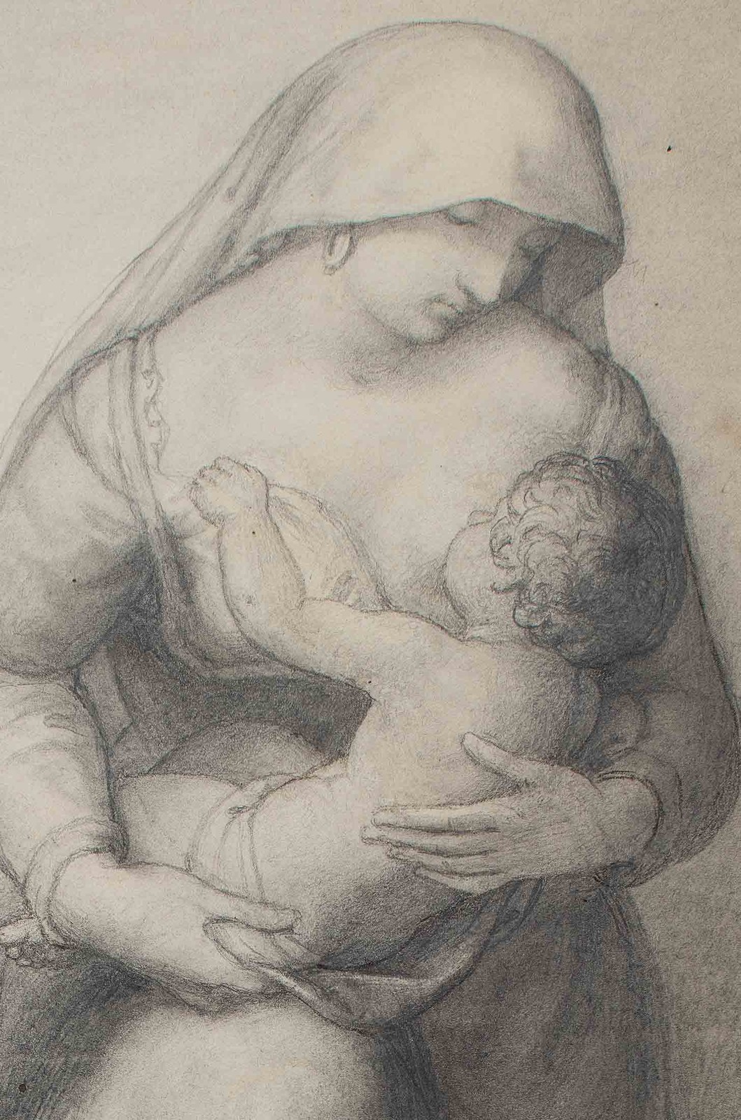 Mutter Kind Allegorie Nazarener Klassizismus Johann Christian Lotsch Blei 1868