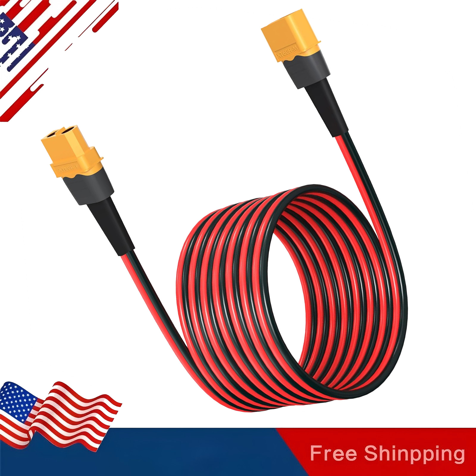 10 AWG XT60 Male to Female Extension Cable Solar Wire for RC Lipo Battery