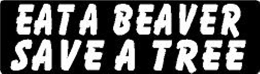 EAT A BEAVER SAVE A TREE HELMET STICKER HARD HAT STICKER
