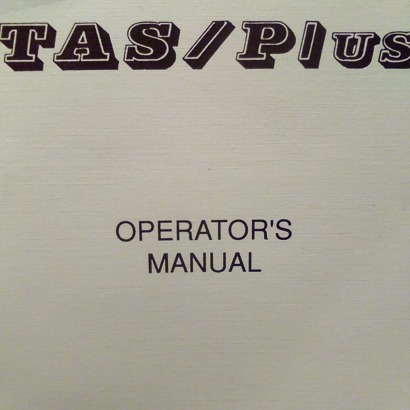 B & D TAS/Plus Model 2504 Operator's Manual