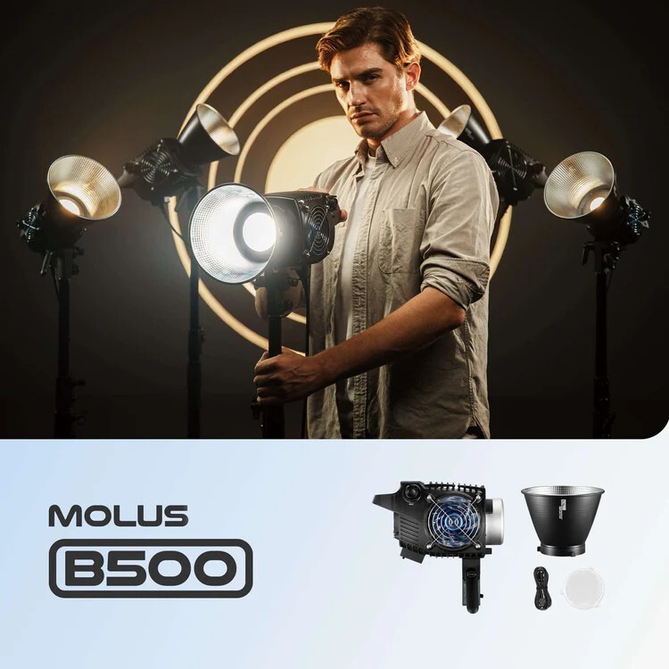 ZHIYUN MOLUS B500 500W COB LED Video Light 2700K-6500K CRI 95+TLCI 97+