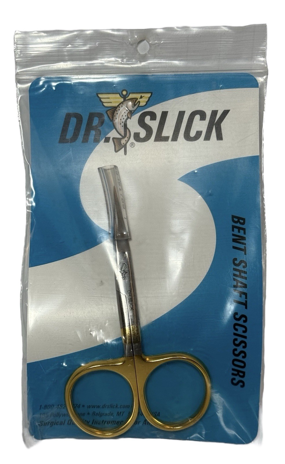 Dr Slick Bent Shaft Fly Tying Scissors Model SB4G 4” New