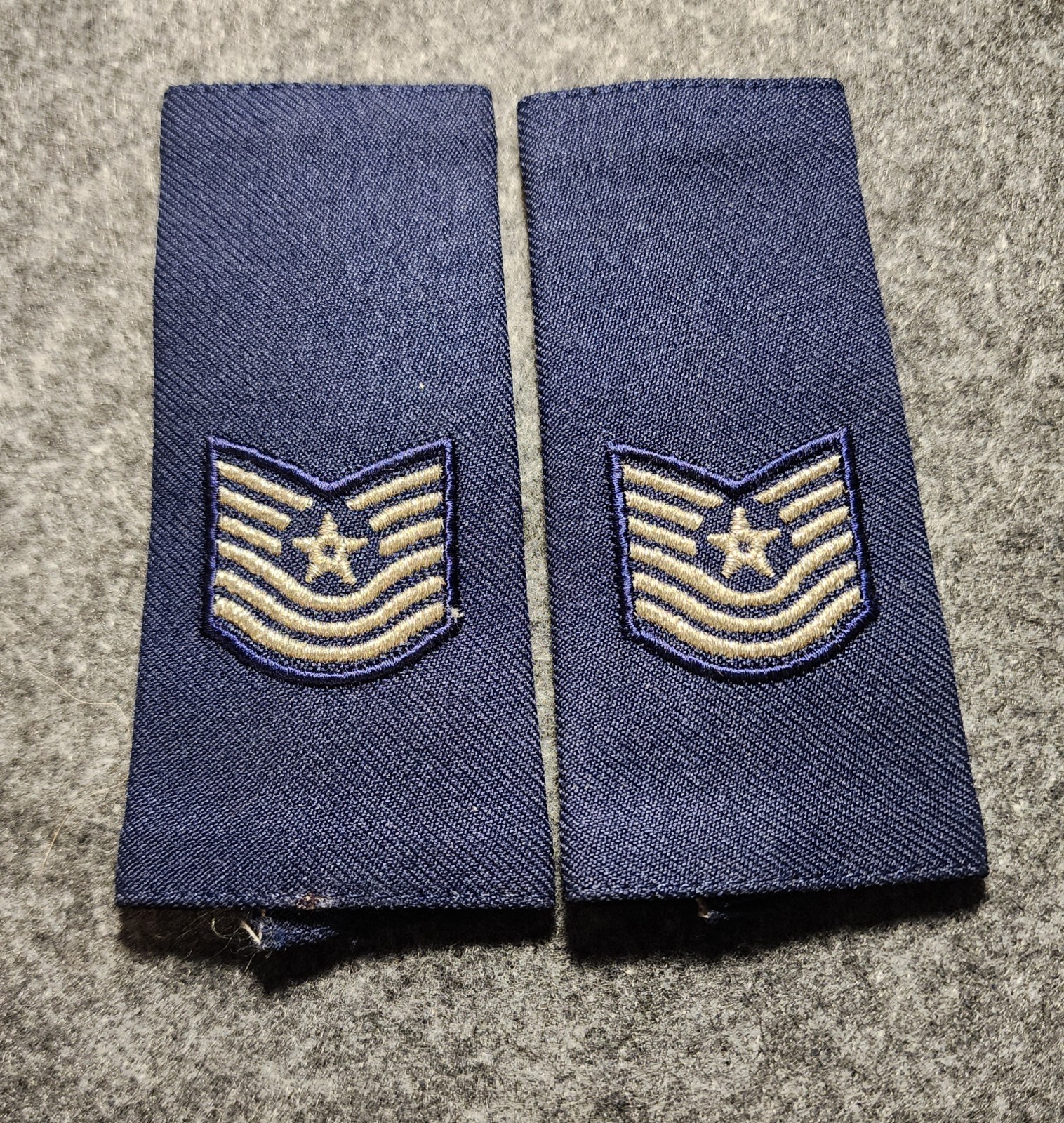 U. S. Air Force Master Sergeant E-7 Collar Insignia and Epaulets - Dated 4/85