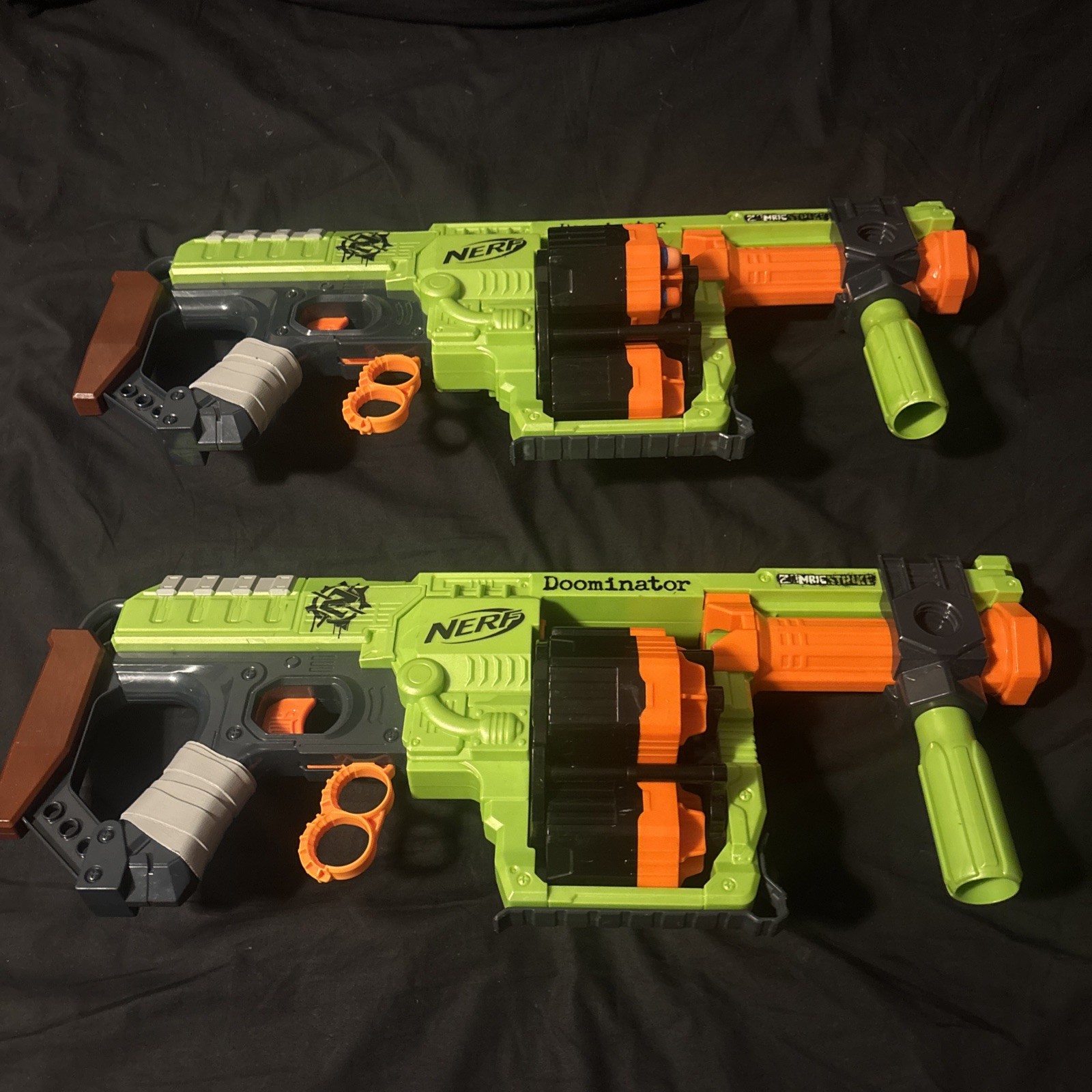 2 Nerf Zombie Strike Doominator Dart Gun Zombie Blaster Tested Working (2014)
