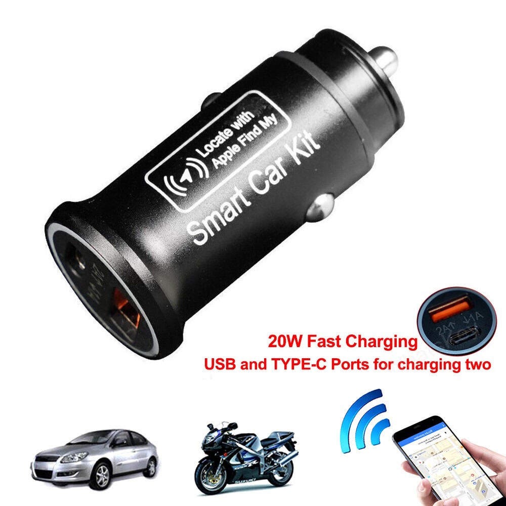 Car OBD GPS Tracker Cigarette Lighter Locator 20W Fast Charging for iPhone iPad