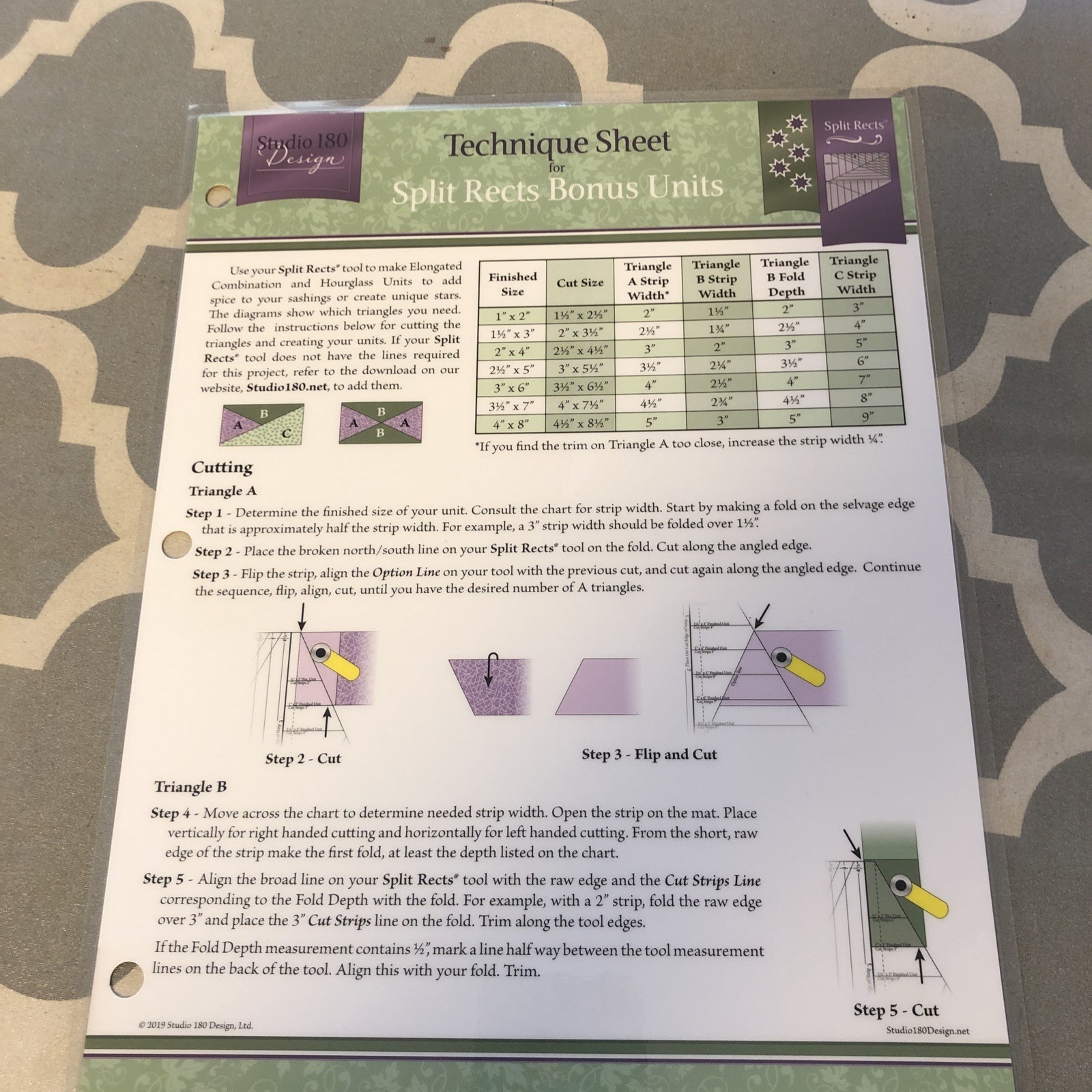 Technique Sheet For Split Rectangles Bonus Units By Studio 180 Deb Tucker New