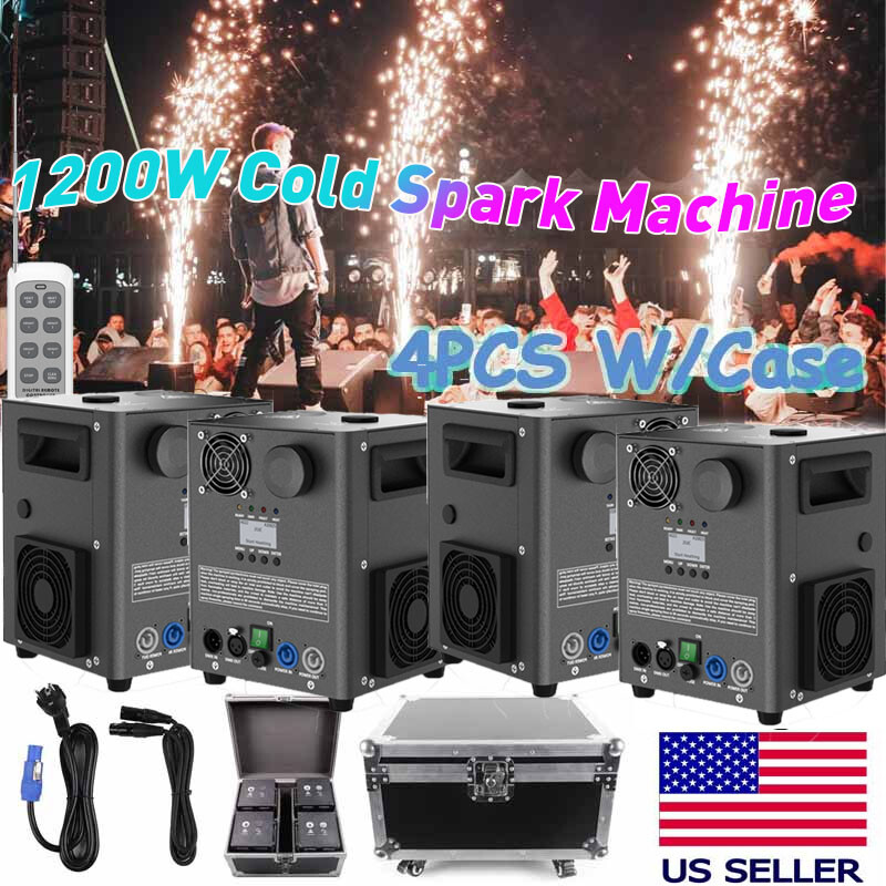 1200W Cold Spark Machine Stage Effect DMX Firework DJ Event Party Wedding w/Case