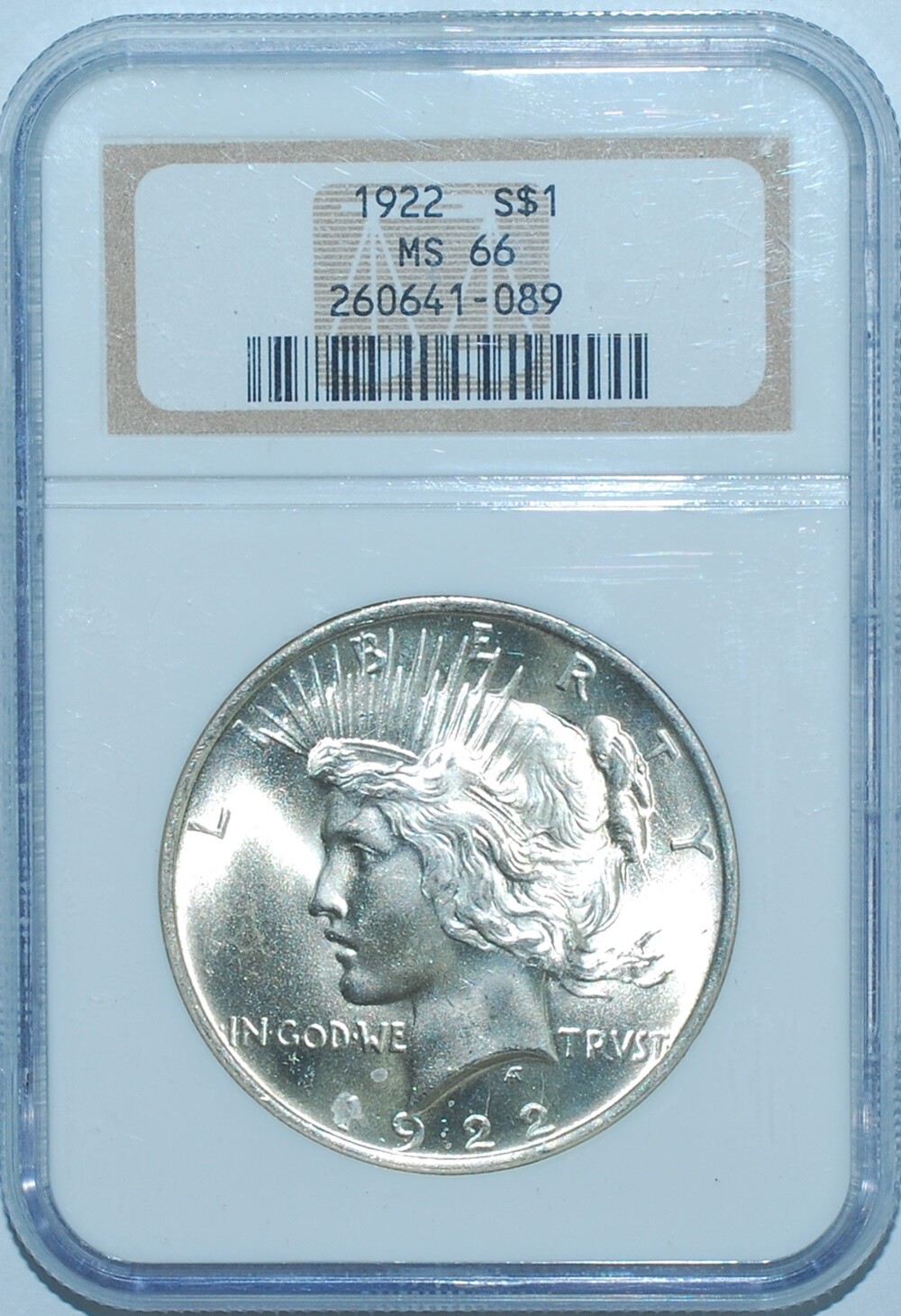 1922 P NGC MS66 Peace Silver Dollar