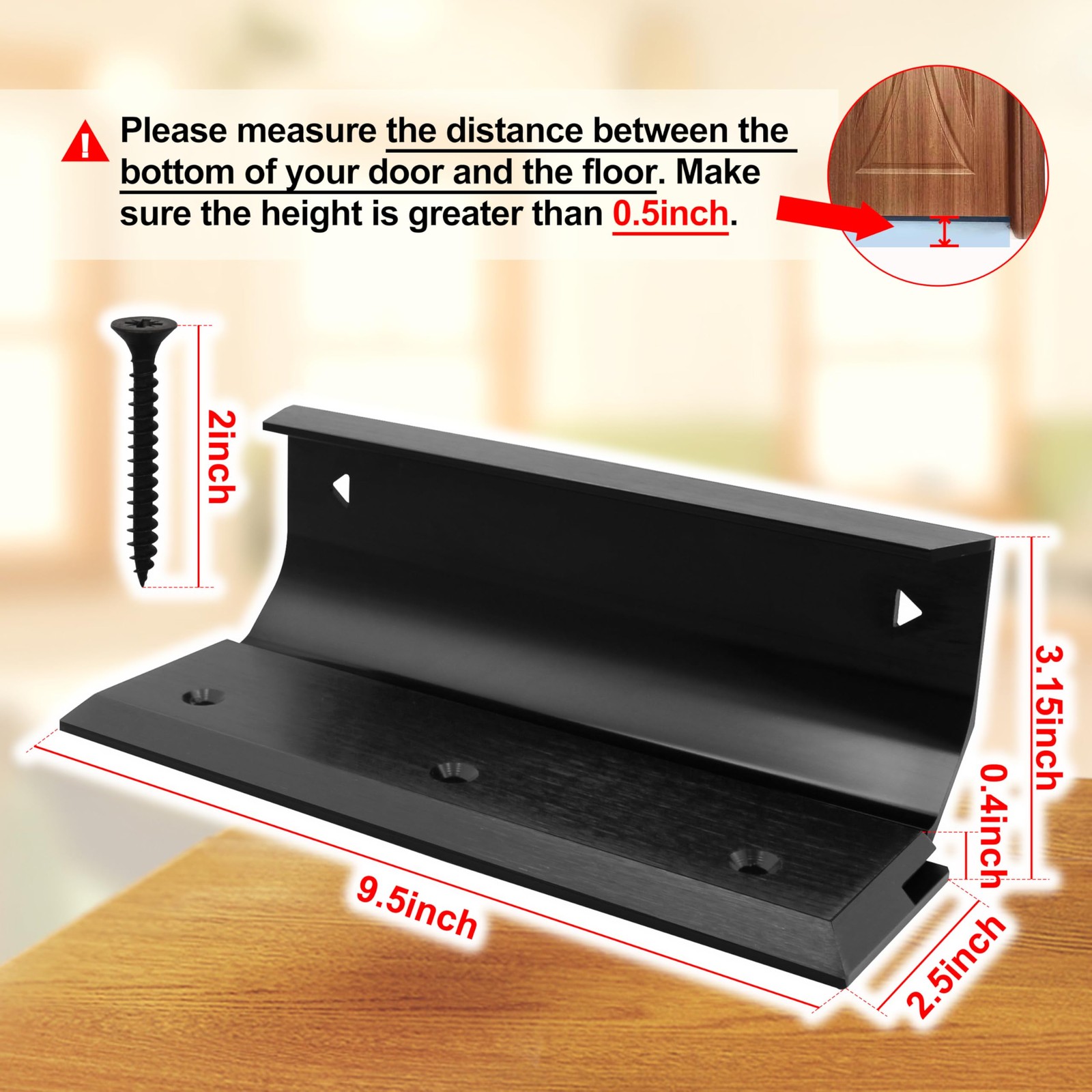 Security Lock Door Brace Barricade House - Dark Bronze