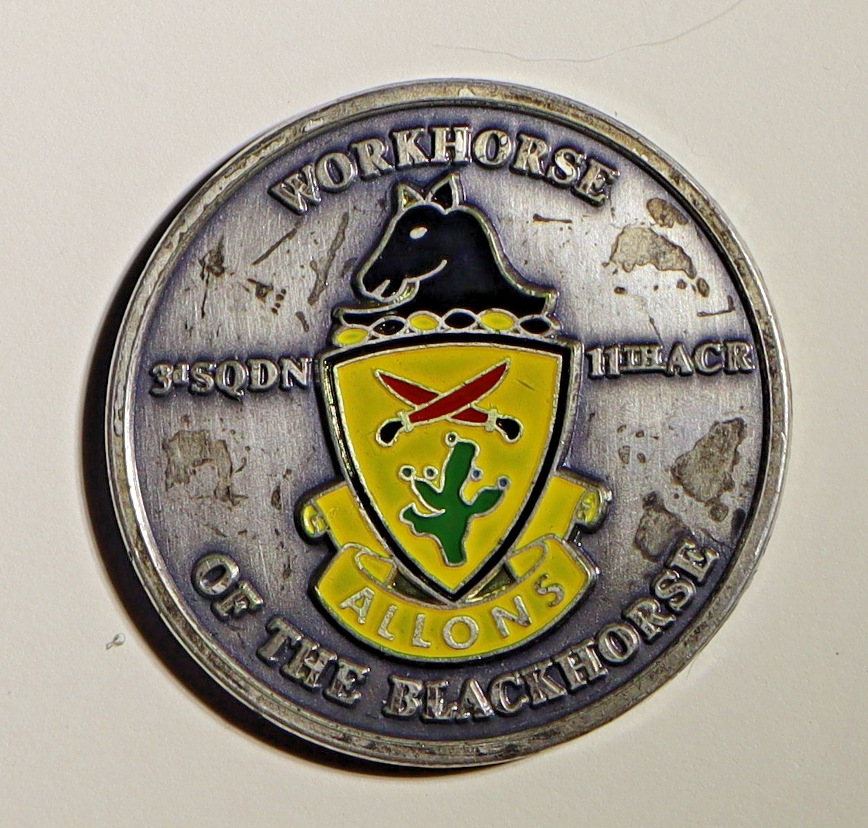 Commander 11th Armored Cavalry 3rd Squadron Army Challenge Coin