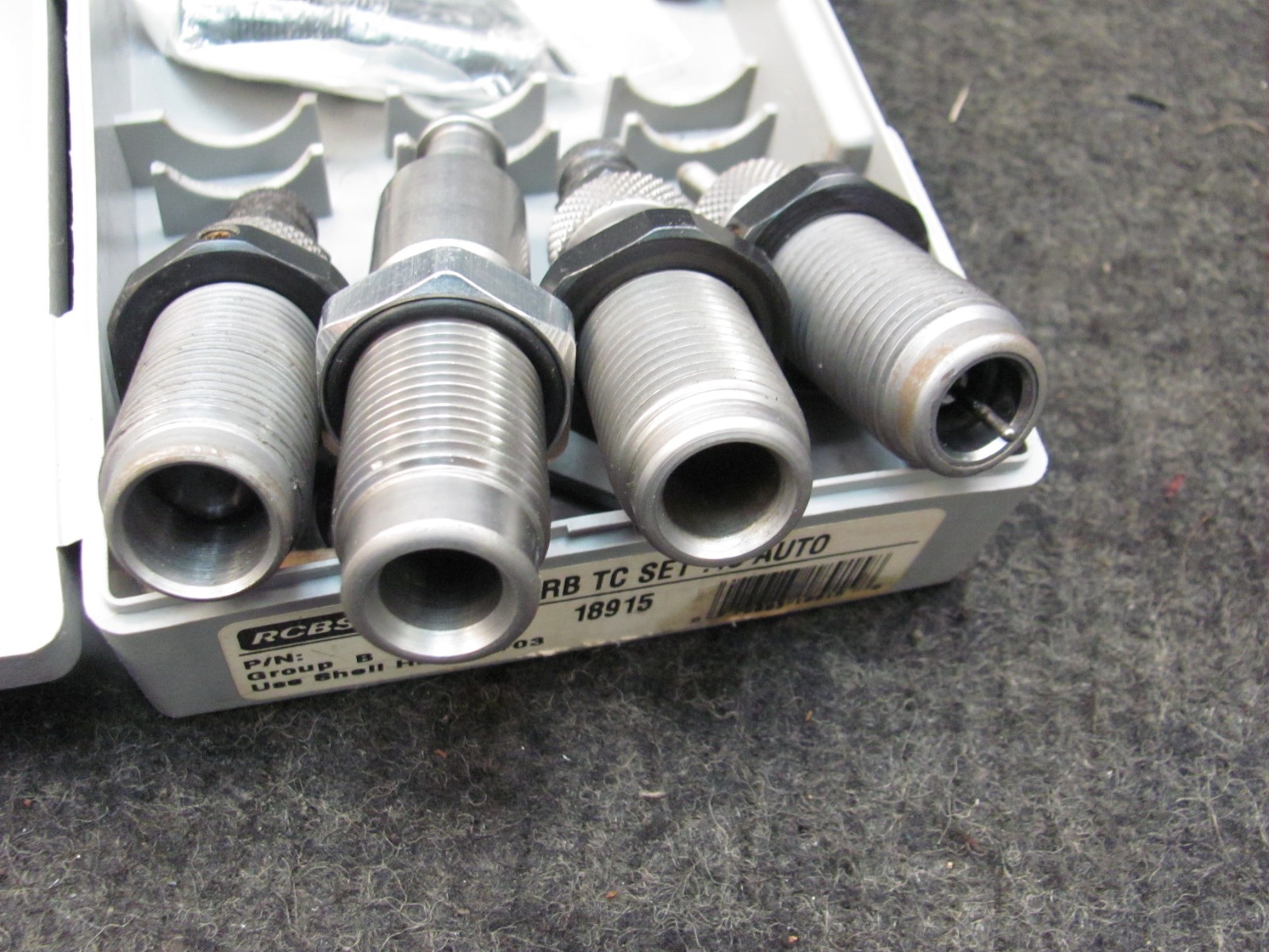 RCBS .45 ACP/ GAP CARBIDE T/C RELOADING DIE SET WITH EXTRAS, 18915