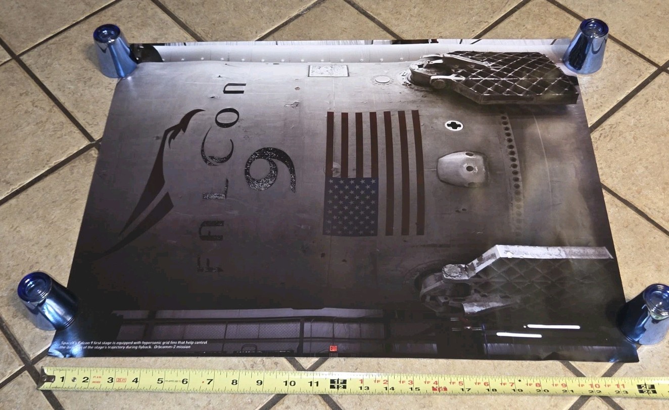 SpaceX Falcon 9 Poster 2015 ORBCOMM 2 Mission SPACE X ELON MUSK Rocket 1st Stage