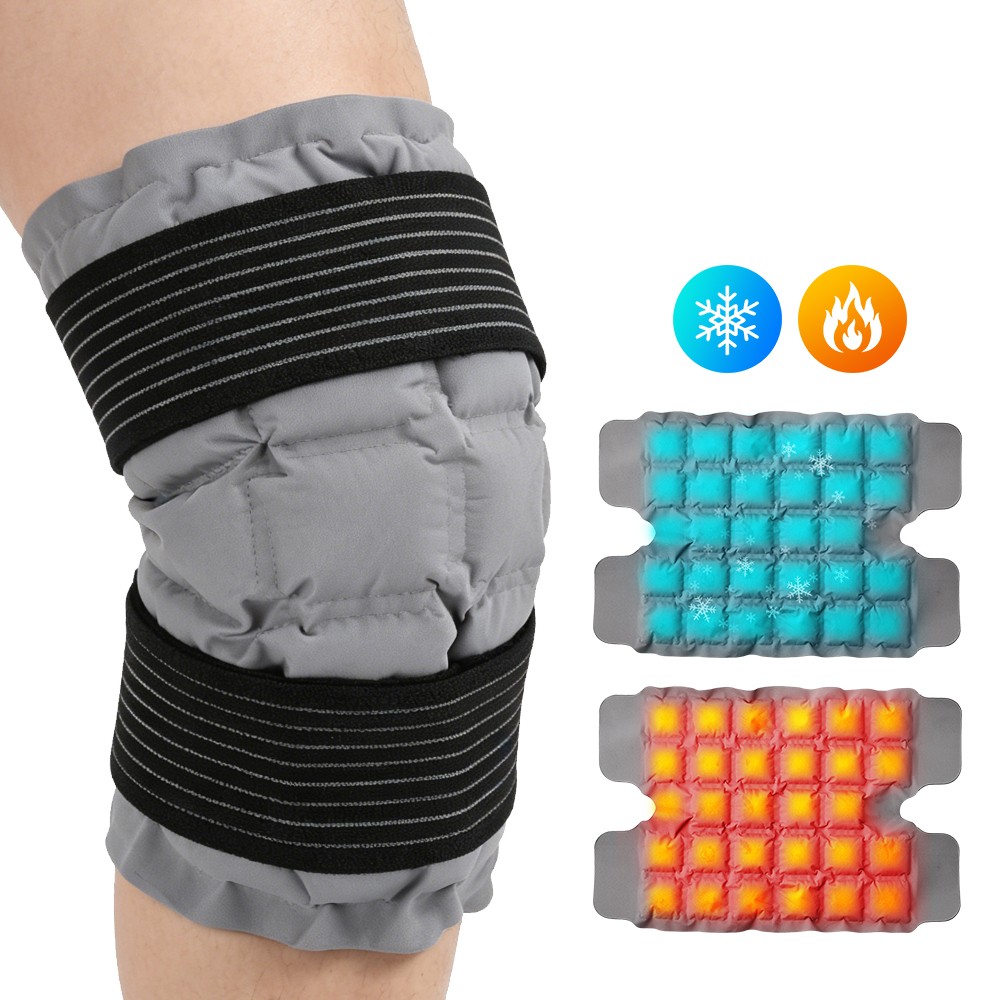 Knee Ice Pack Wrap Hot Cold Therapy Pain Relief， Reusable for Injury Recovery