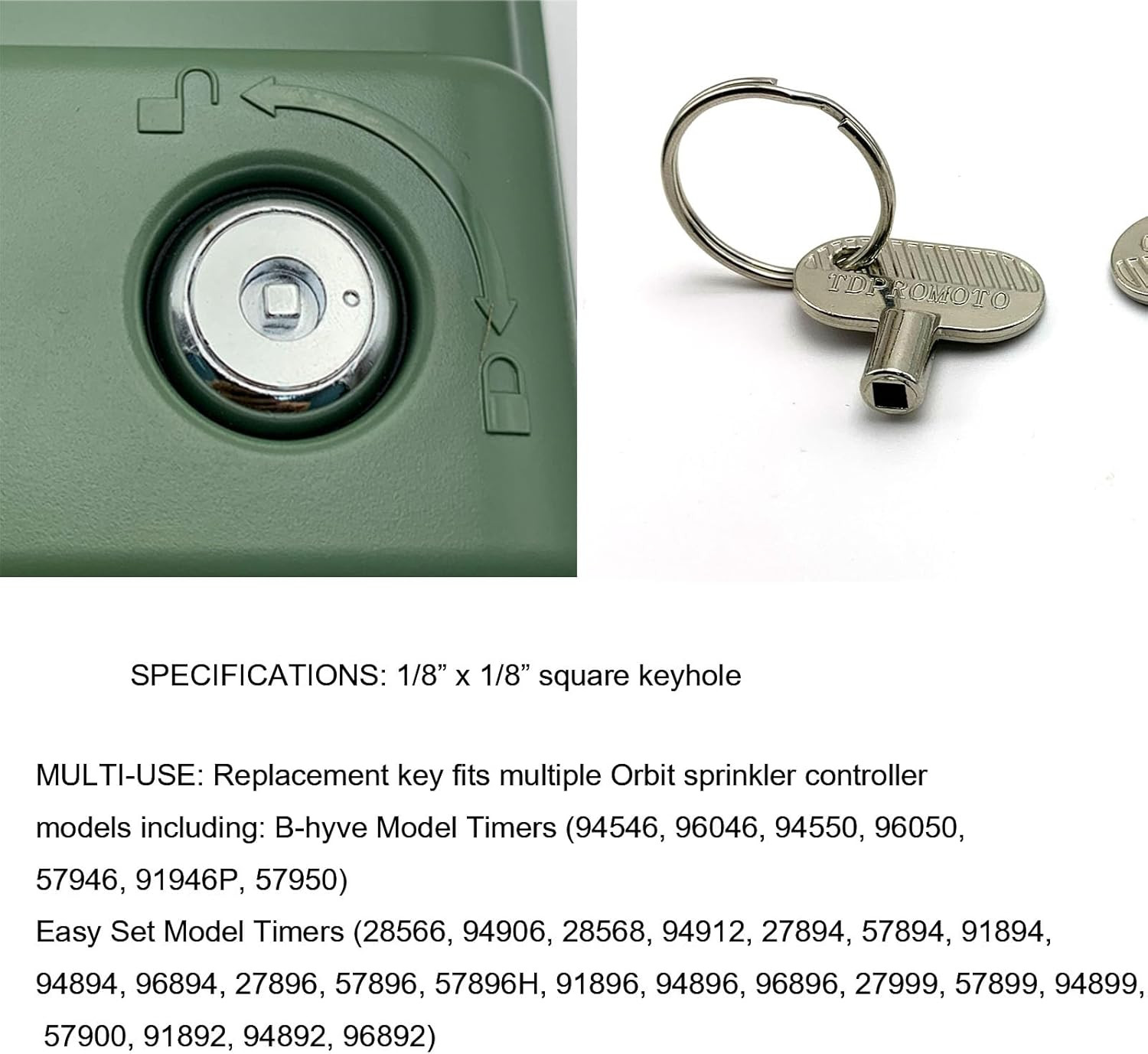 Sprinkler Controller Door Key Sprinkler Timer Lock Key for Orbit and Hydro-Rain,