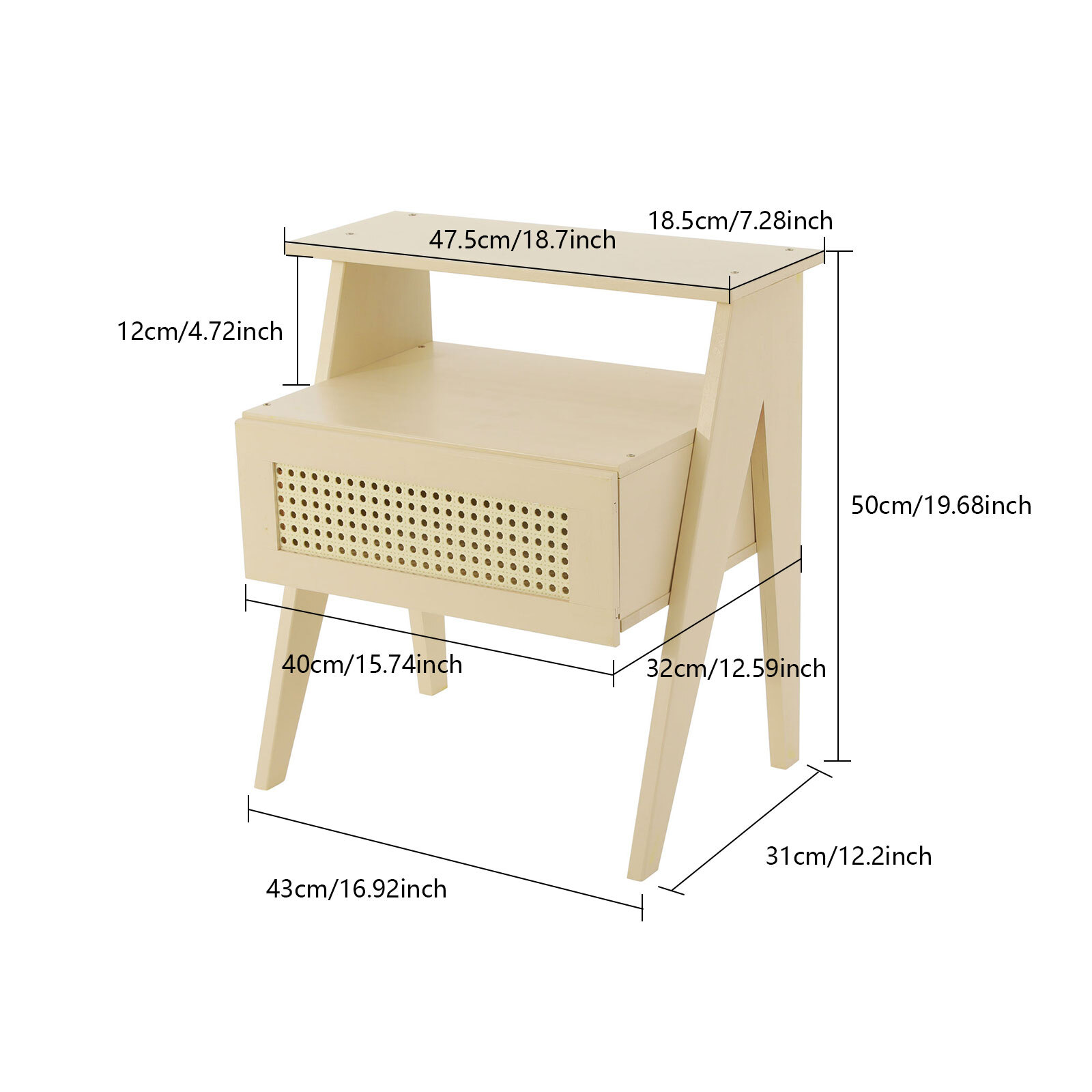 Bedside Table, Sofa Side Table, Bedside Table with Drawer