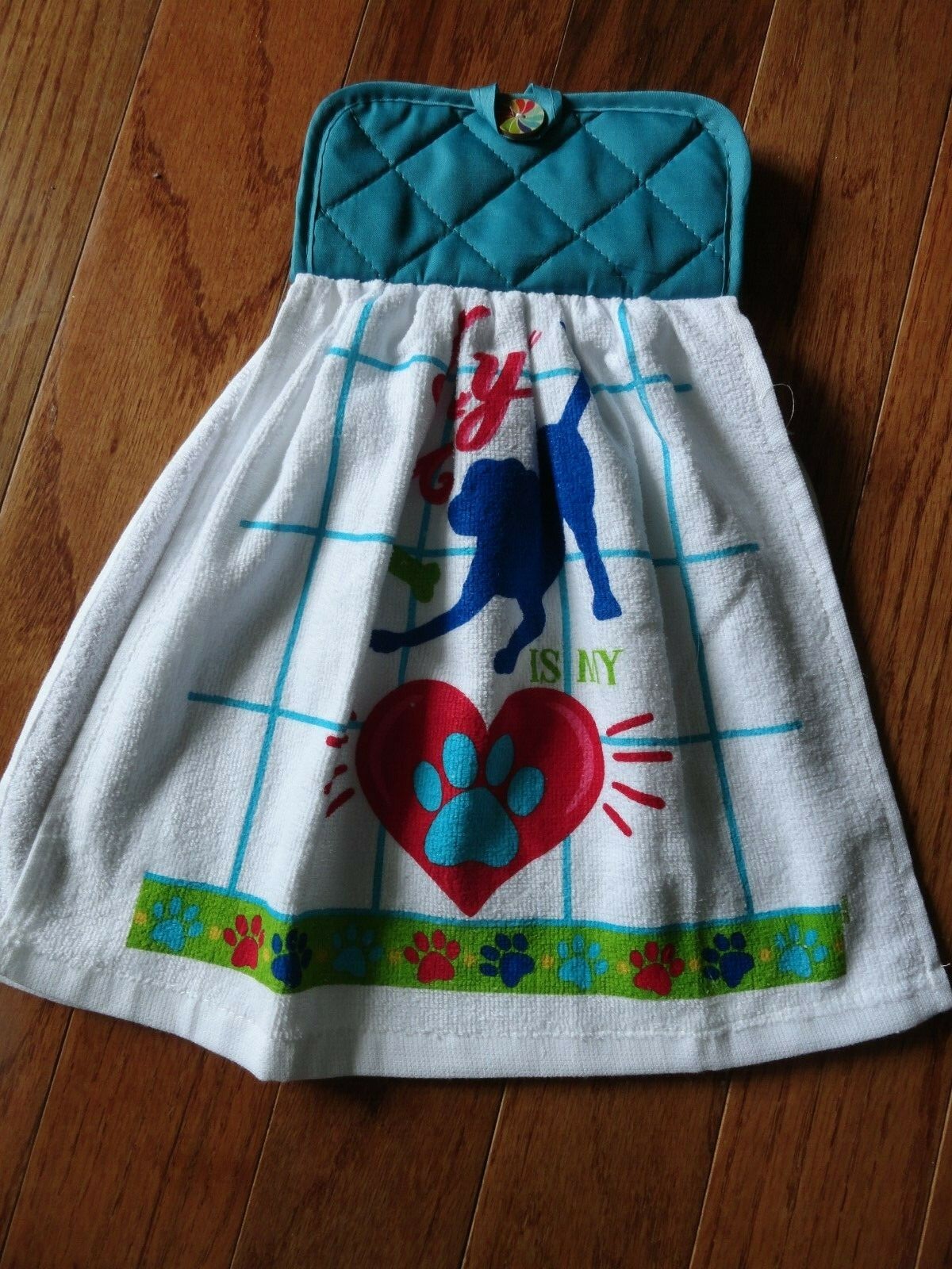 My Dog Is My Heart  Oven Door Hanging Towel  Picnic Hostess Gift Humane Society