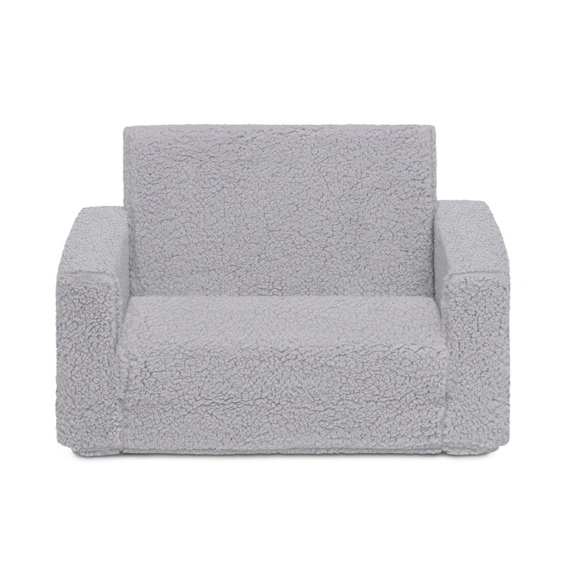 Convertible Kids Chair Lounger Sherpa Foam Sleeper 2-in-1 Toddler Furniture New
