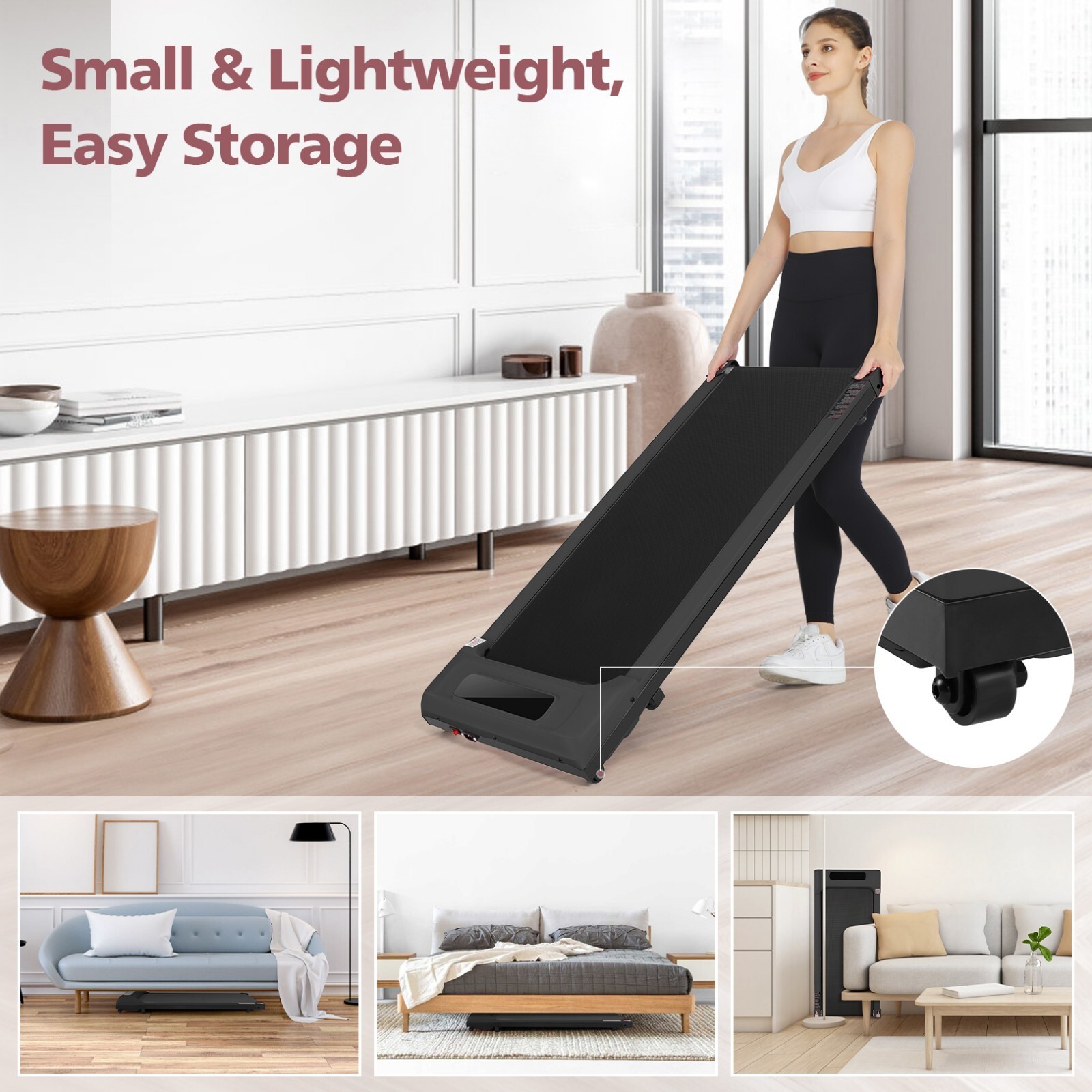 Upgraded Smart Treadmill Work with APP&Remote 2.5Hp Powerful Treadmill Machine~~