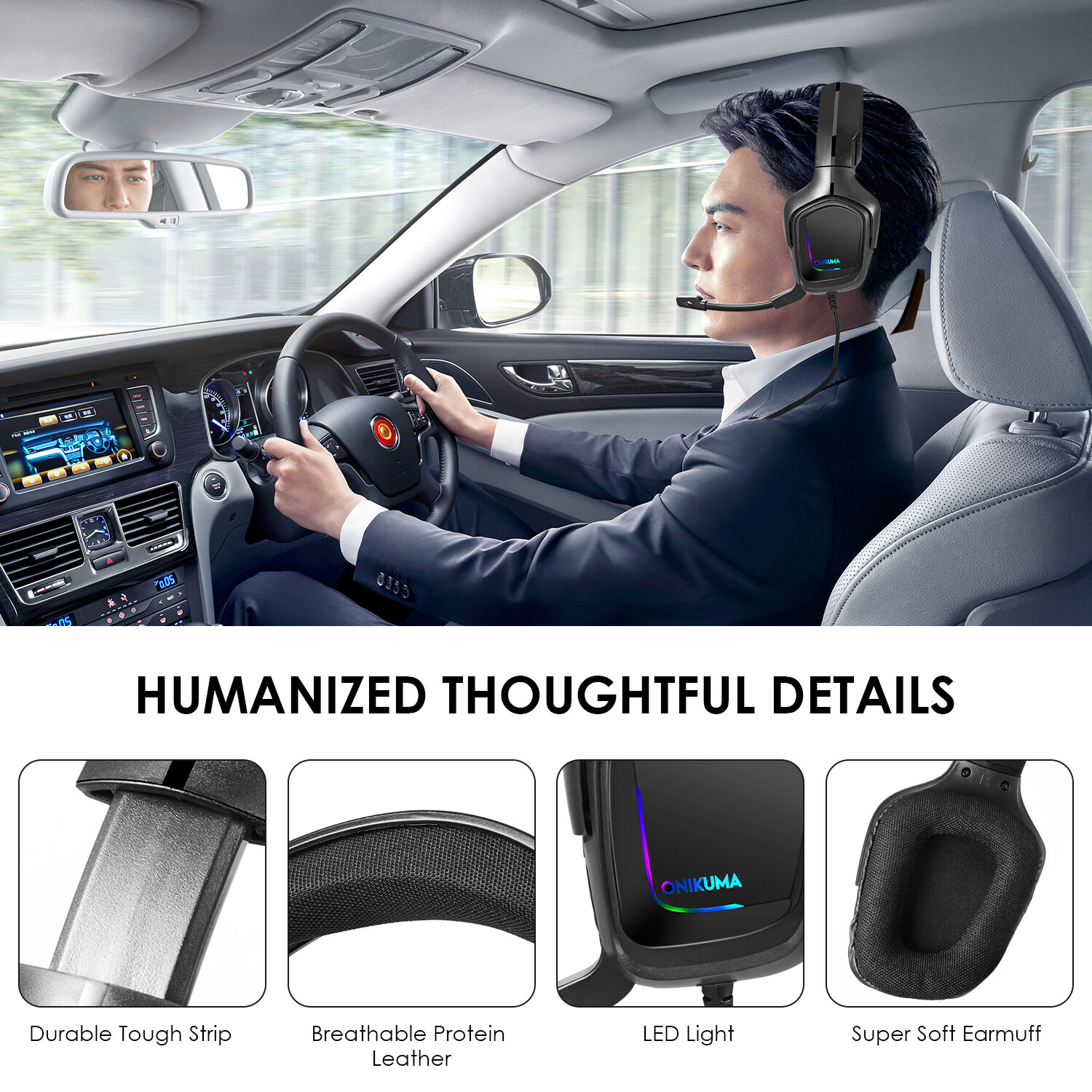Gaming Headset Headphones with Noise Cancelling Mic Surround Sound Over-Ear RGB