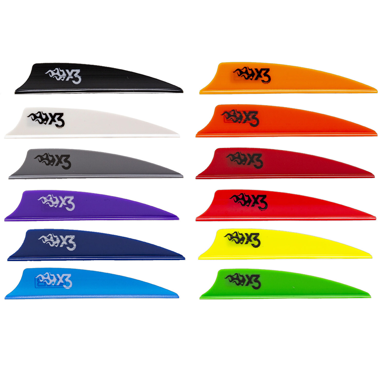 100pk Bohning X3 Vane 2.25" Shield Cut Vanes Mix Two Solid Colors Your Choice