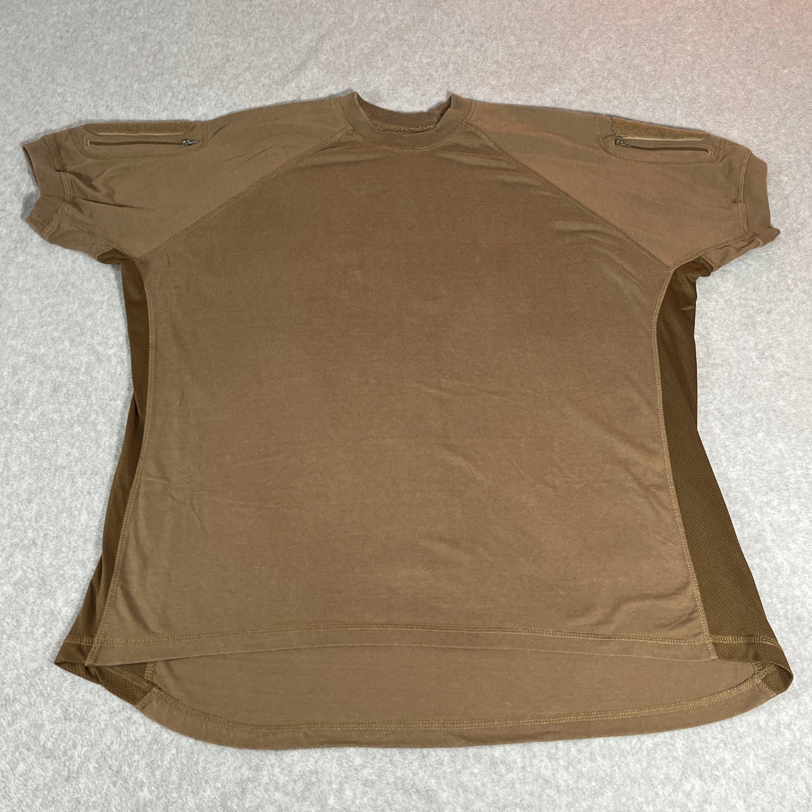 Tactical Shirt Men’s Sz XL Brown Short Sleeve Combat  Army Zipper On Sleeves