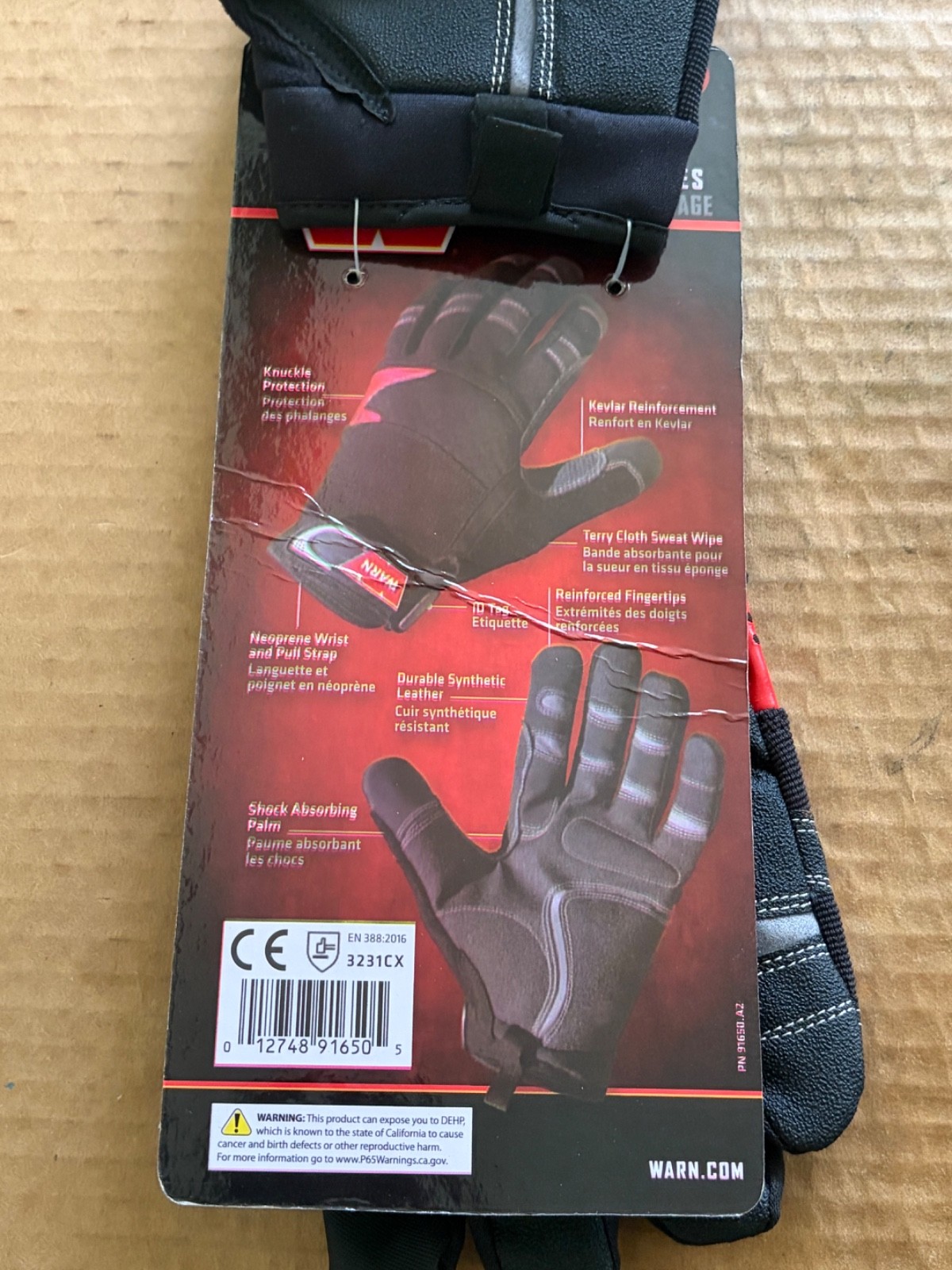 Warn Winching Gloves 91650 Size Large
