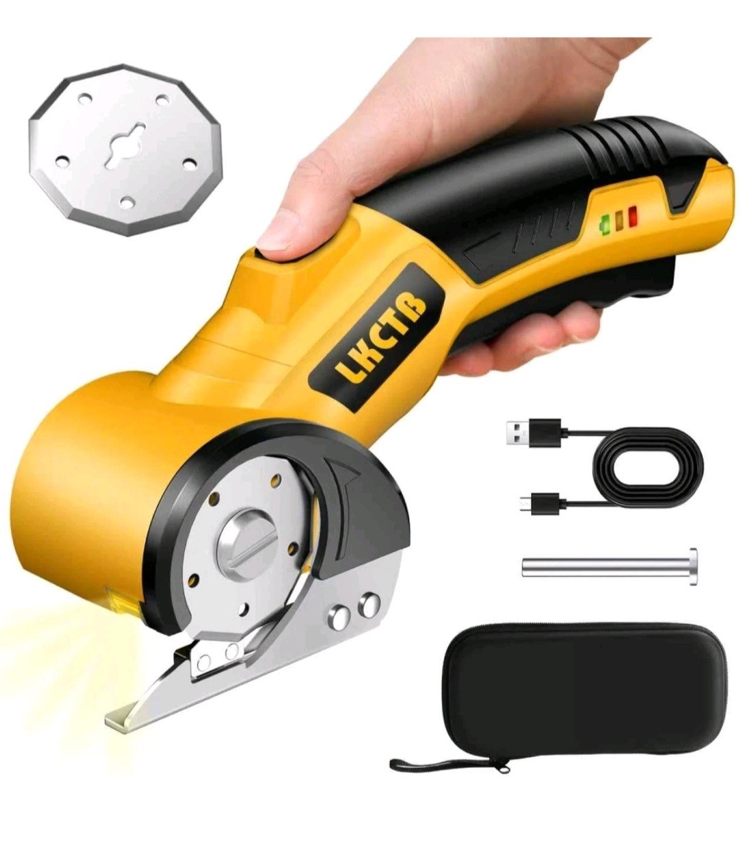 LKCTB Electric Scissors Cardboard Cutter w/ LED, Brushless Motor 3500mAh