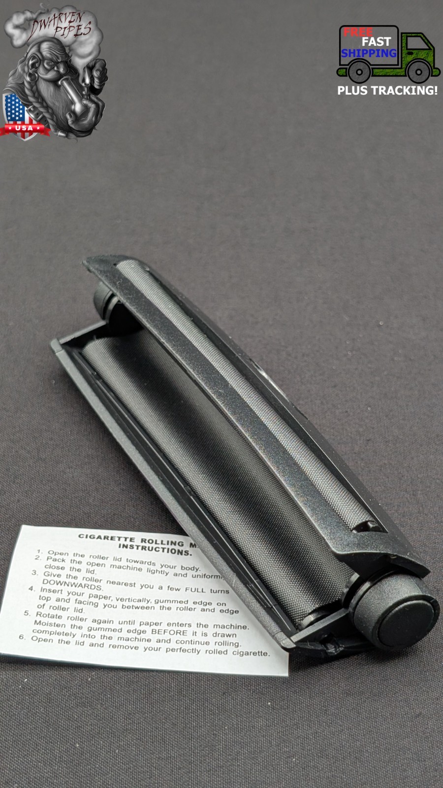 110mm Rolling Machine Roll Your Own Cigarette Paper Hand Roller Black