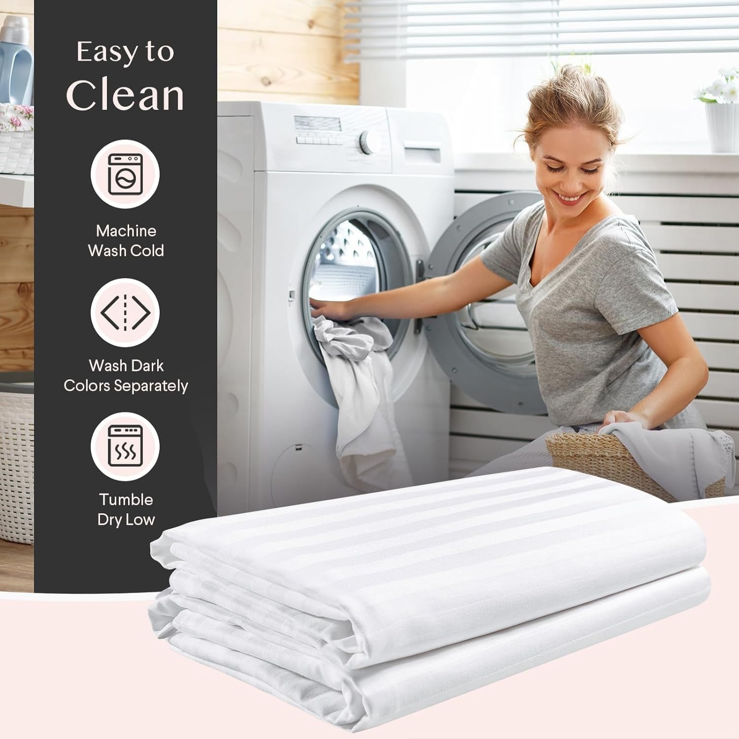 Breathable 600 Thread Count Cotton Pillow Protector Set - Standard Size, 4 Pack