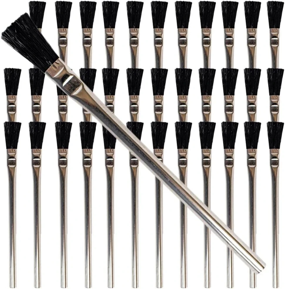 Pro Grade - Acid Brushes - 36 Count 3/8 Inch Boar Hair Acid Flux Brushes