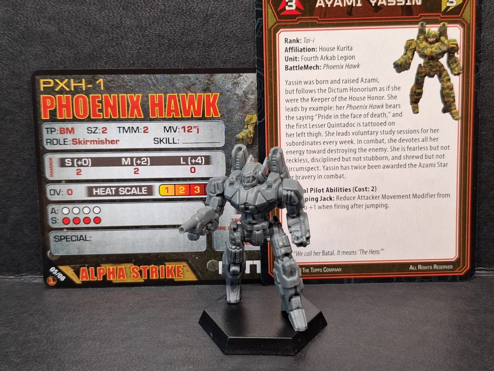 BattleTech Phoenix Hawk + Alpha Strike & Pilot Cards Inner Sphere Battle Lance