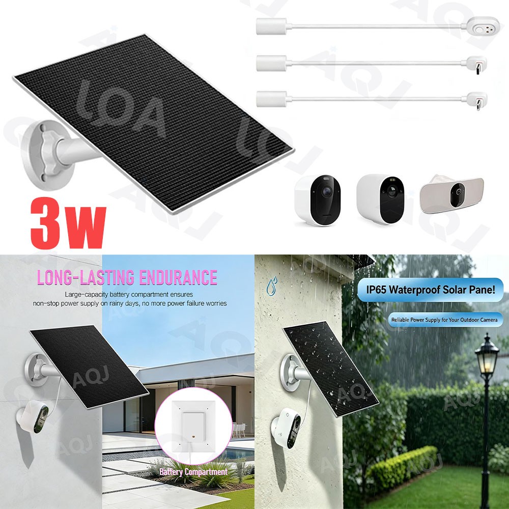 Waterproof 3W Solar Panel Kit Charger for Arlo Ultra Pro 6/6 XL/5S/4/3 Camera