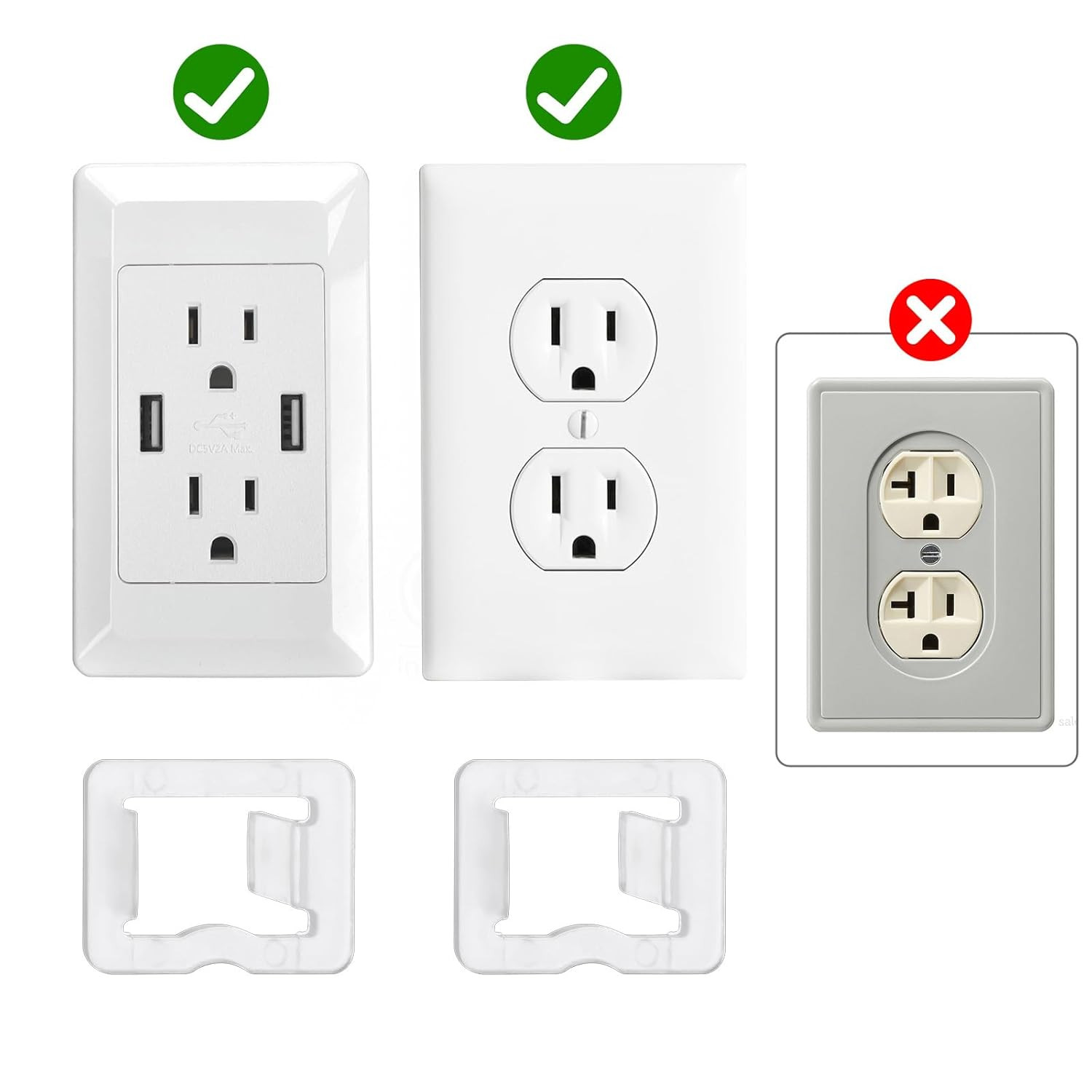 15 Pack Snug Outlet Plug Fixers Prevent Loose Wall Sockets Falling Out Secure Fi