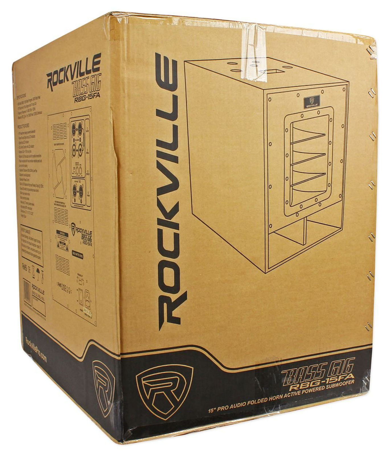 Rockville RBG15FA 15" 2400 Watt Powered Subwoofer Sub For Church Sound Systems