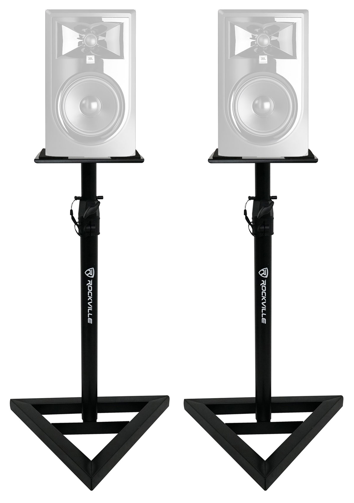 2) Rockville Adjustable Studio Monitor Speaker Stands For JBL 306P MKII Monitors