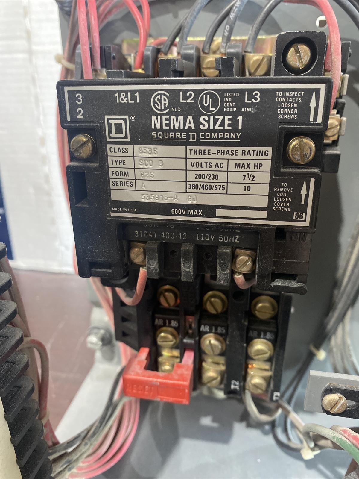 Square D Model 4 Starter Bucket Size 1 , 3 Amp No Door