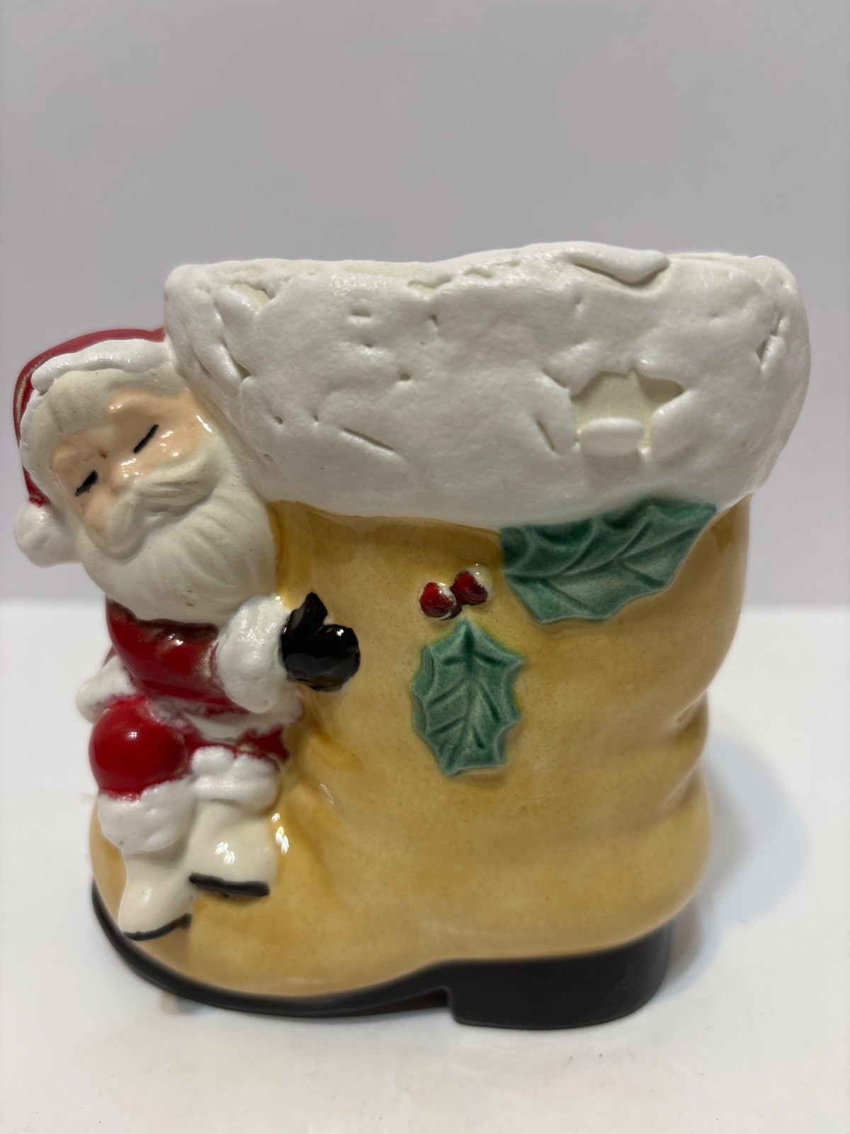 Vintage Santa ceramic planter 41/2" marked no 126 maker unreadable