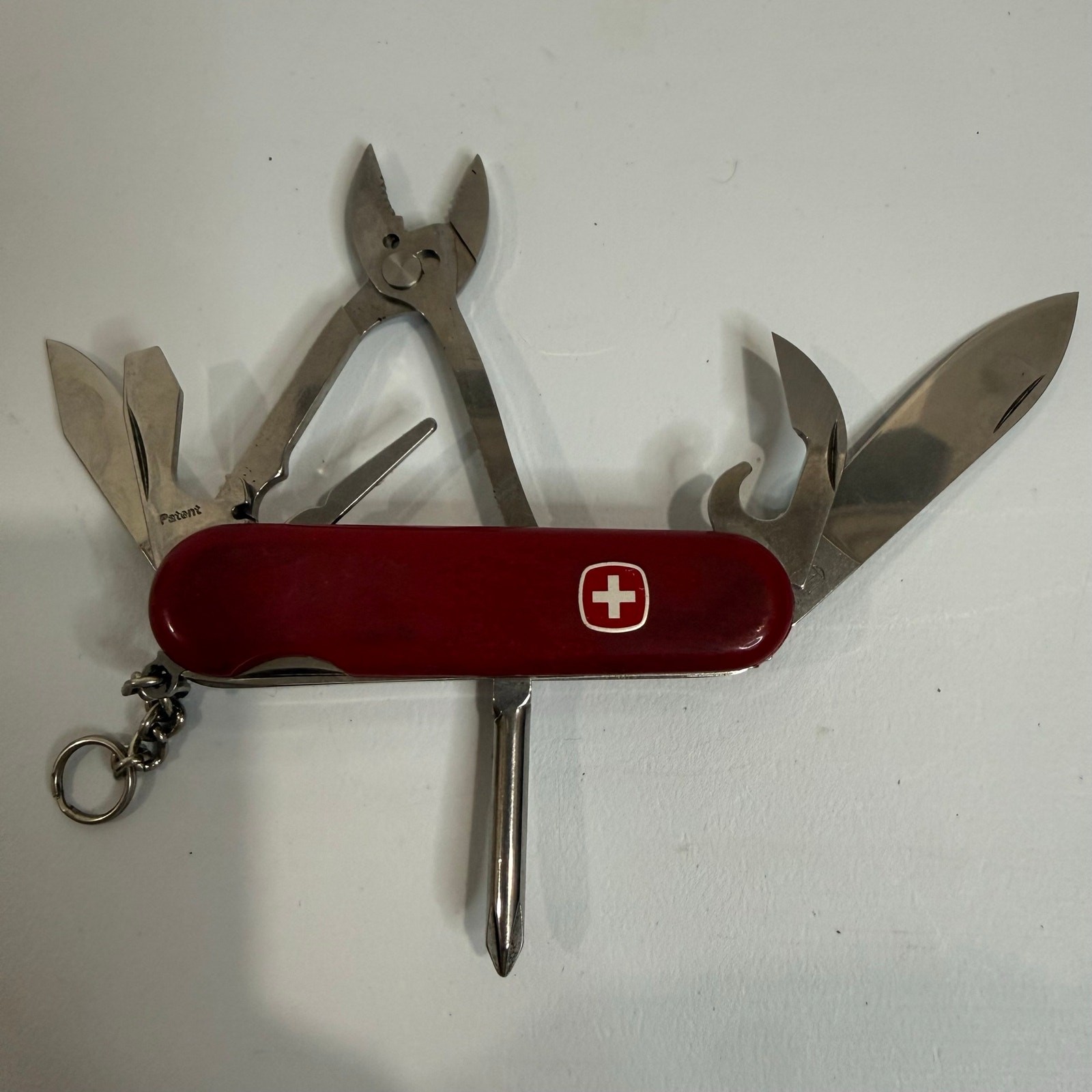 Vintage Swiss Army Style Multi Tool Pocket Knife Red Folding Knife Keychain