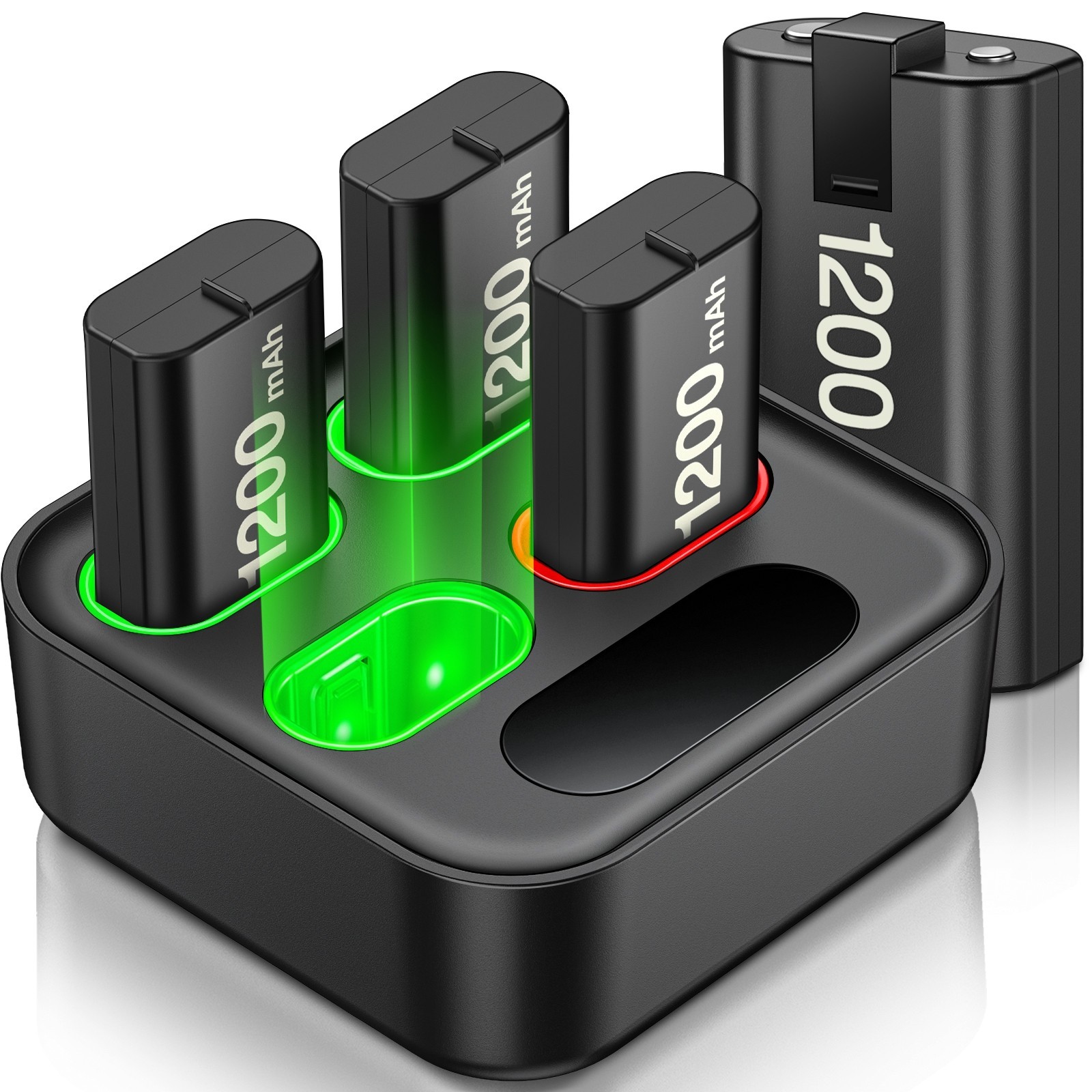 4*1200mAh Rechargeable Battery & Charging Station for Xbox One /Xbox Series X|S