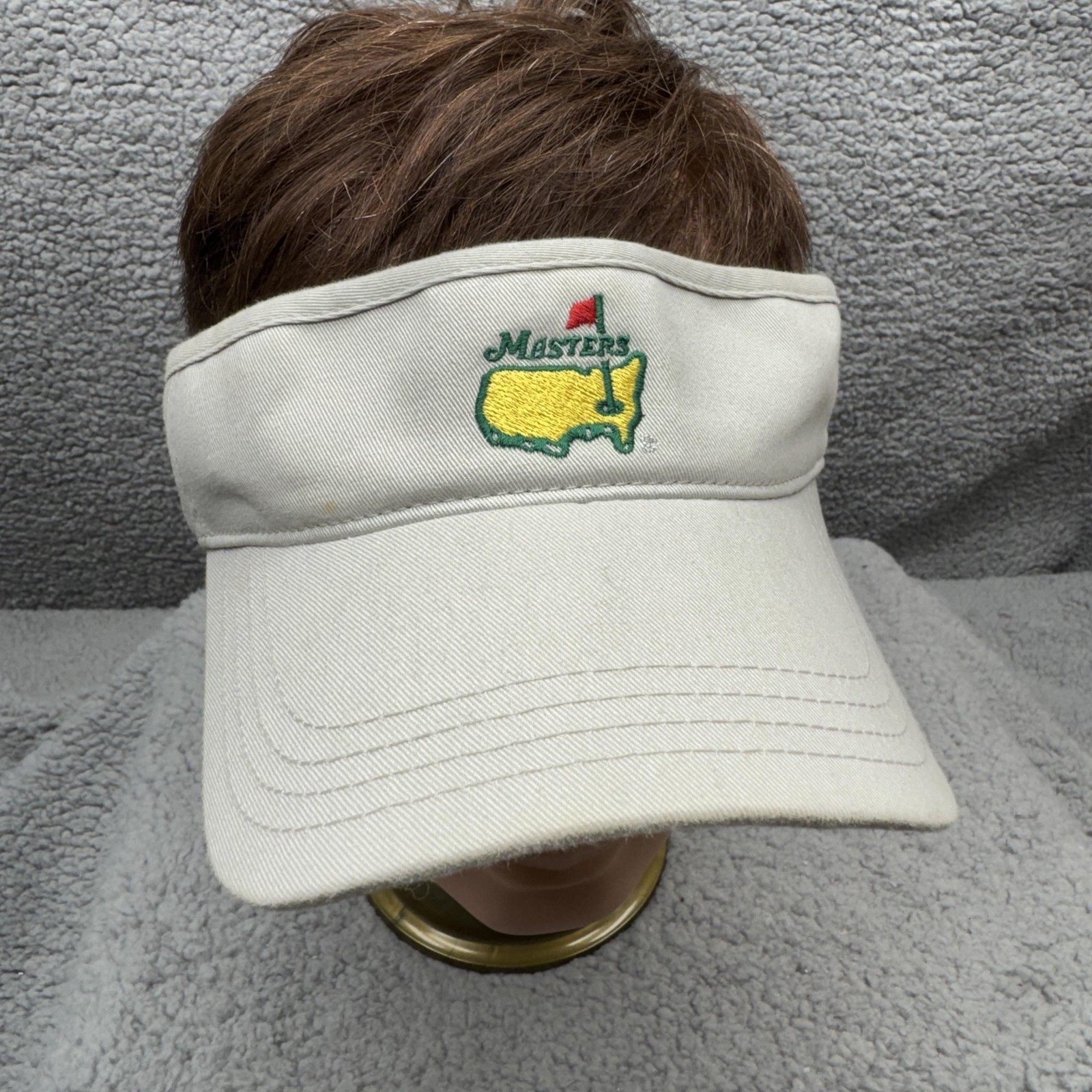 Masters Hat Visor Strap Back Mens One Size Beige Golf Augusta American Needle