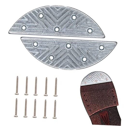 Metal Heel Plates 1 Pairs Sole Repair Kit with Screw Nails Shoes Heel Taps