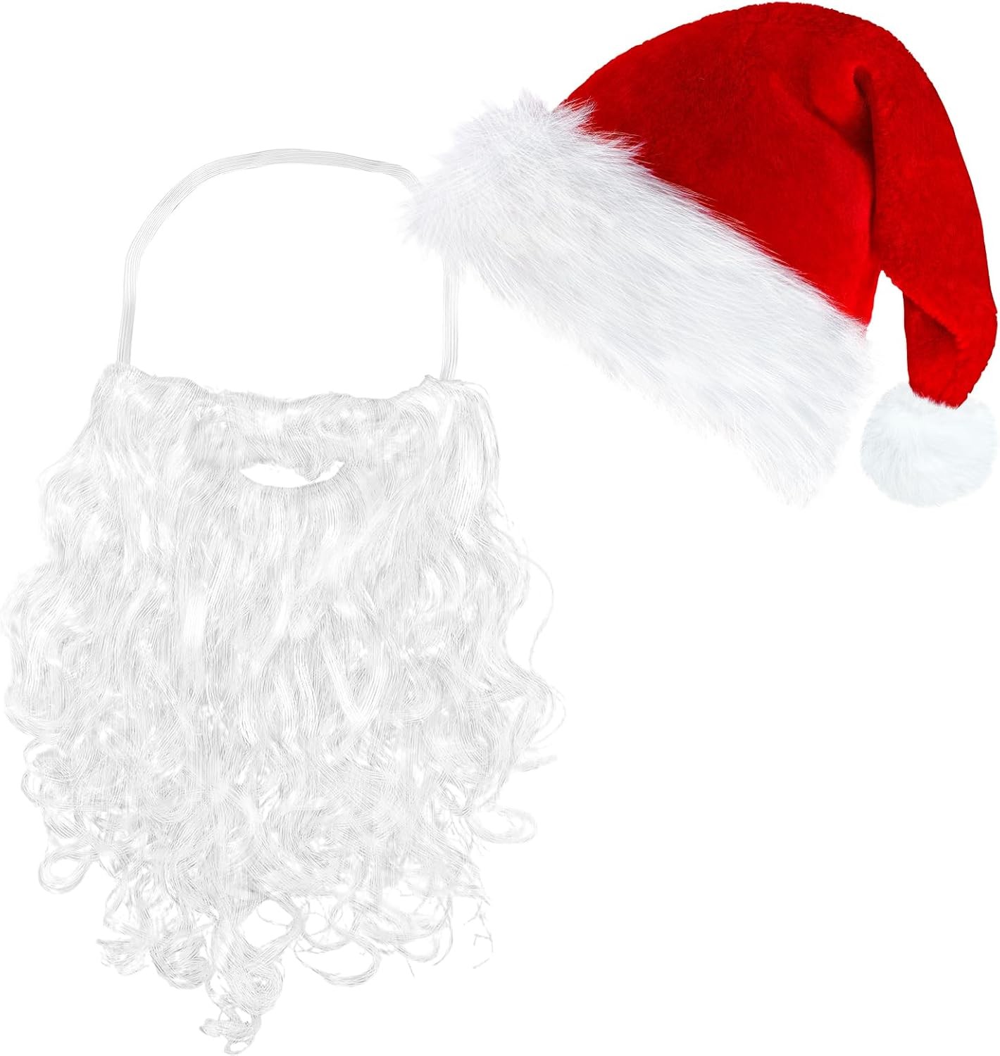 Santa Hat and Beard Mask Set Adult Christmas Costume Decoration New