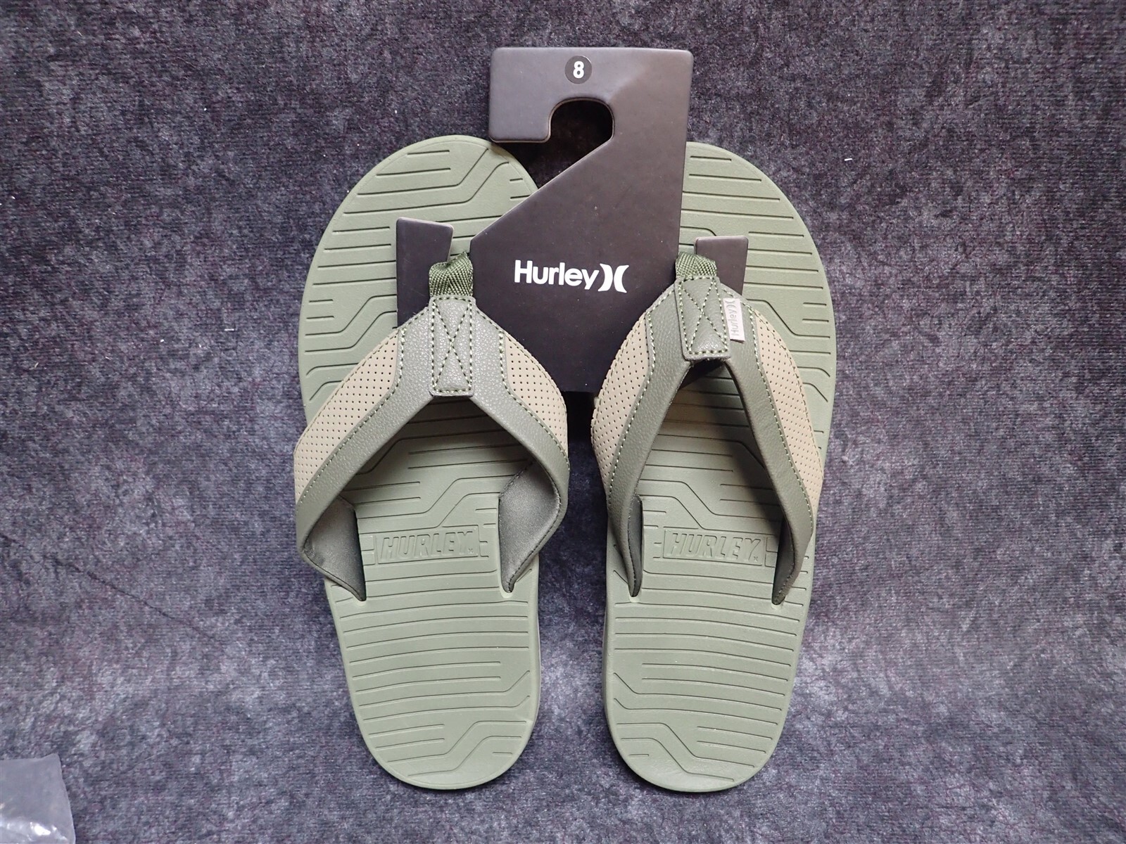 Hurley Mens Fastlane Molded Sandal Dark Green 8 NEW (HU4)