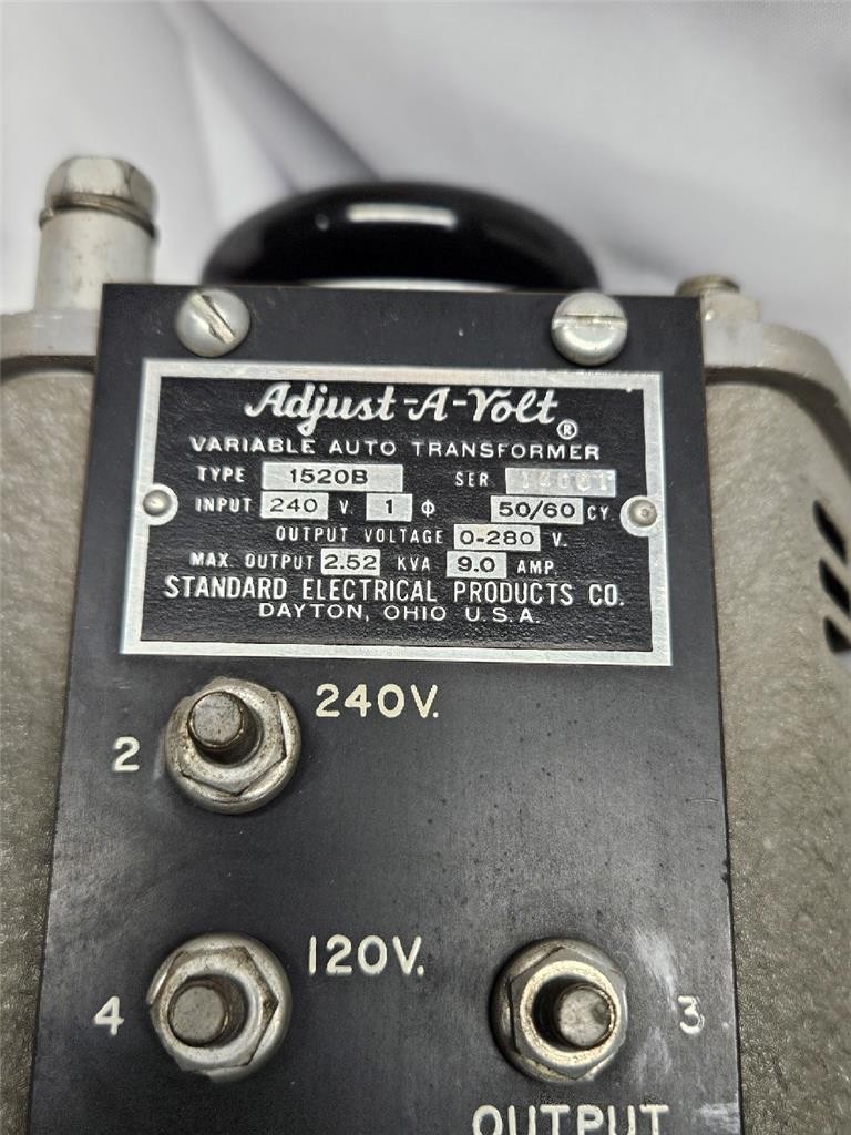Adjust-A-Volt 1520B Variac Variable Autotransformer 0-280V 2.5kVa 240V Tested